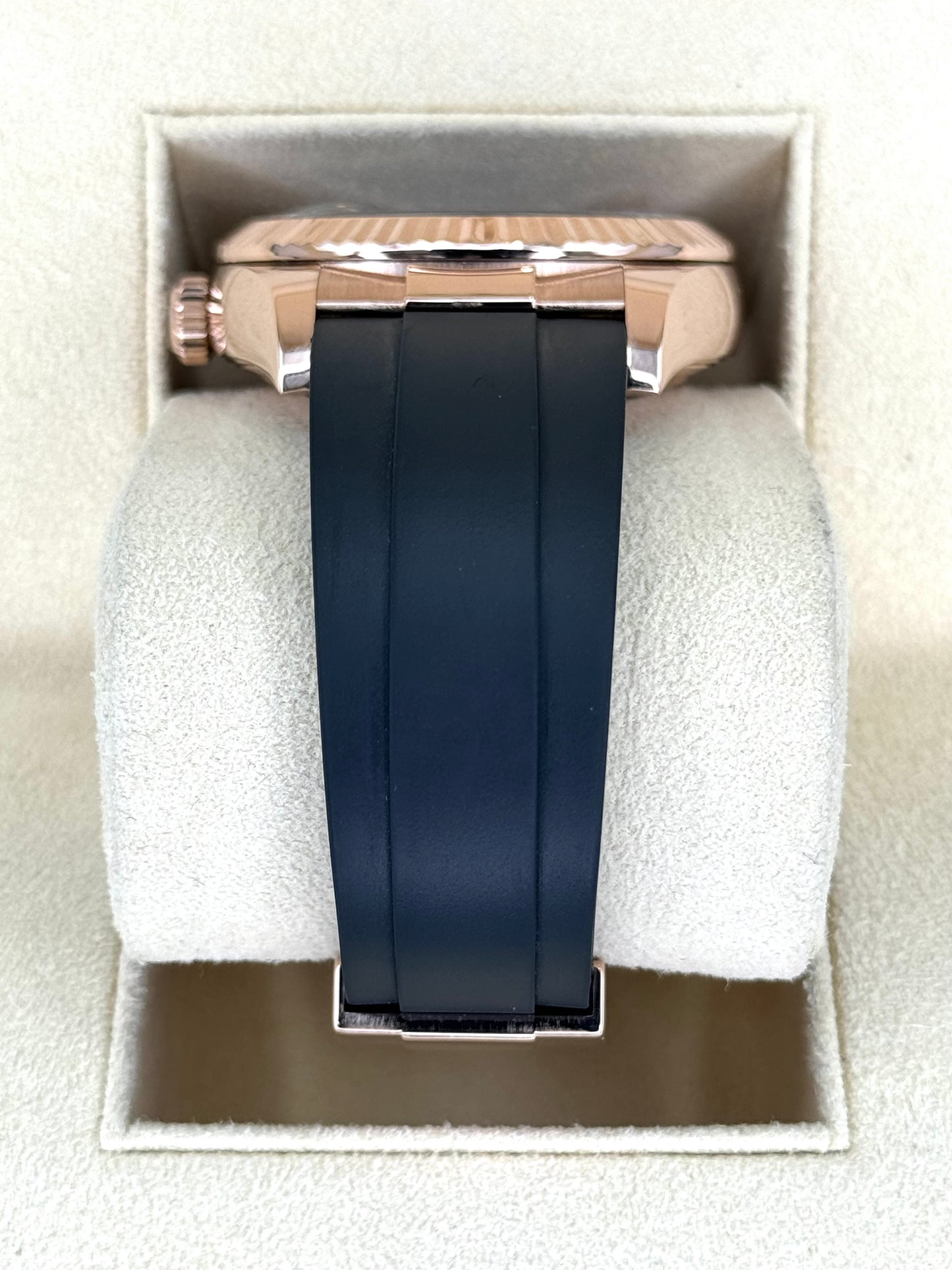 2021 Rolex Sky-Dweller 42mm 326235 Rose Gold Oysterflex Rhodium Dial - MyWatchLLC