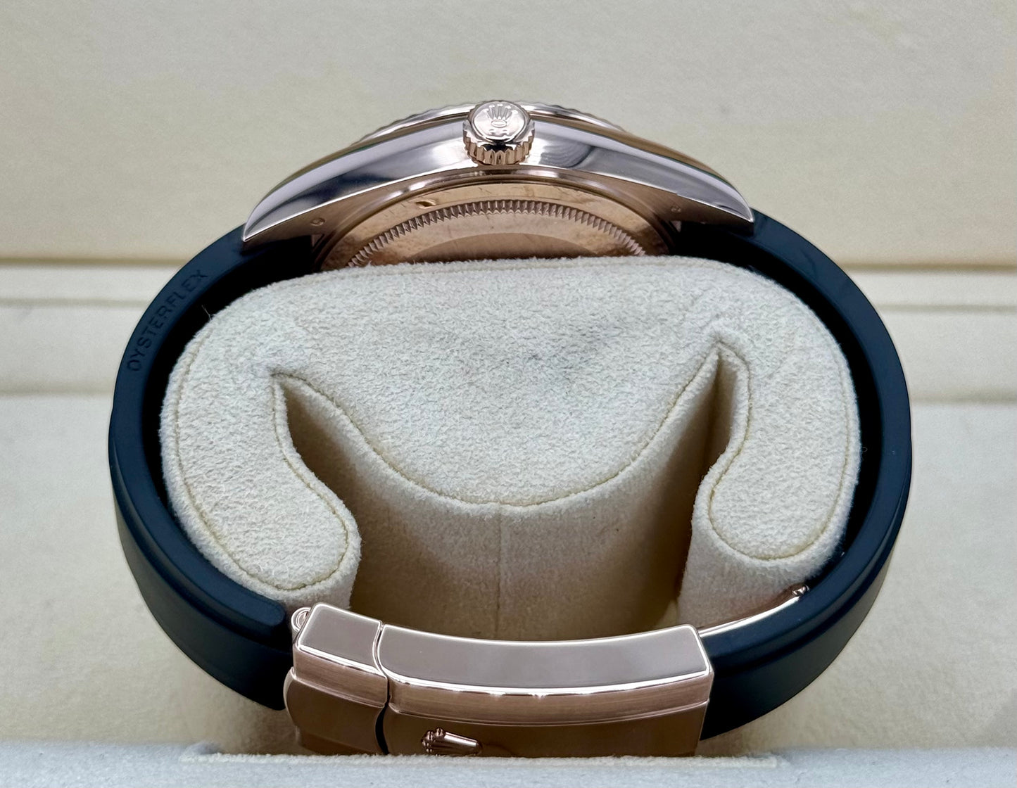 2021 Rolex Sky-Dweller 42mm 326235 Rose Gold Oysterflex Rhodium Dial - MyWatchLLC
