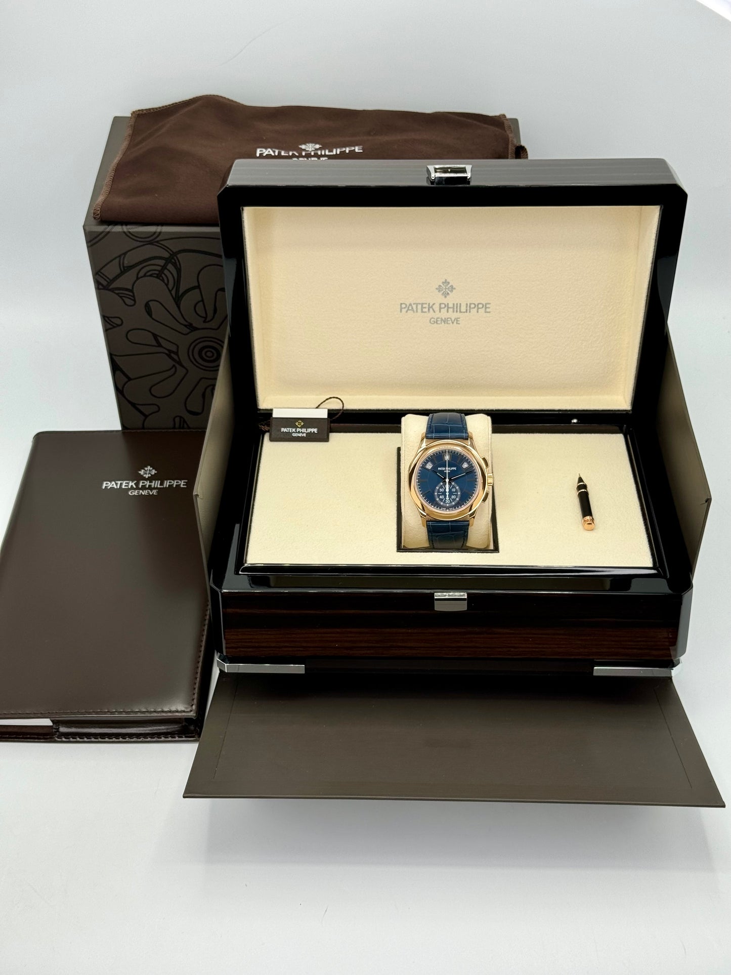 NEW 2023 Patek Philippe 5905R Flyback Chronograph Annual Calendar Blue Dial - MyWatchLLC