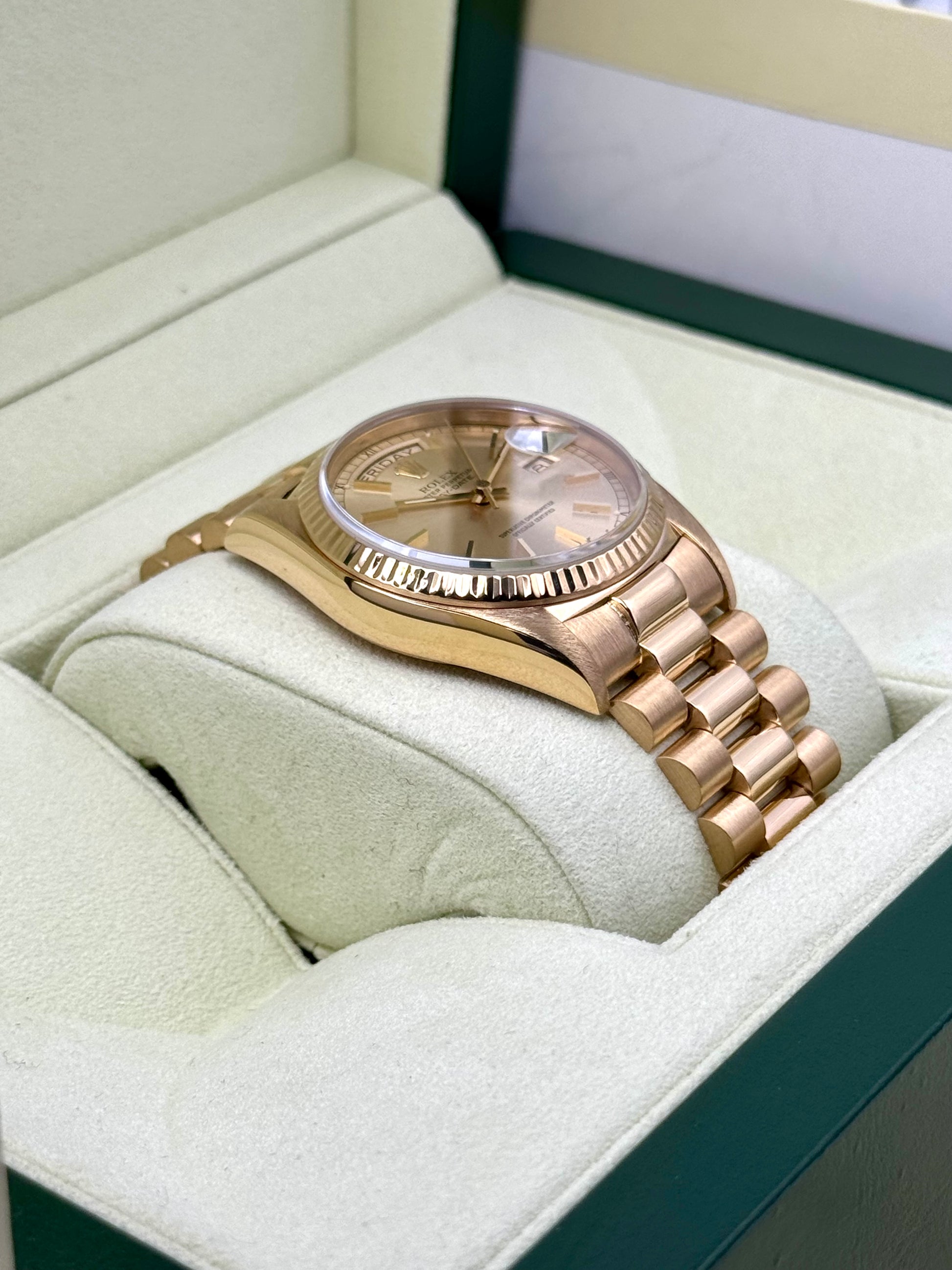 1983 Rolex Day-Date 36mm 18038 Presidential Champagne Dial - MyWatchLLC