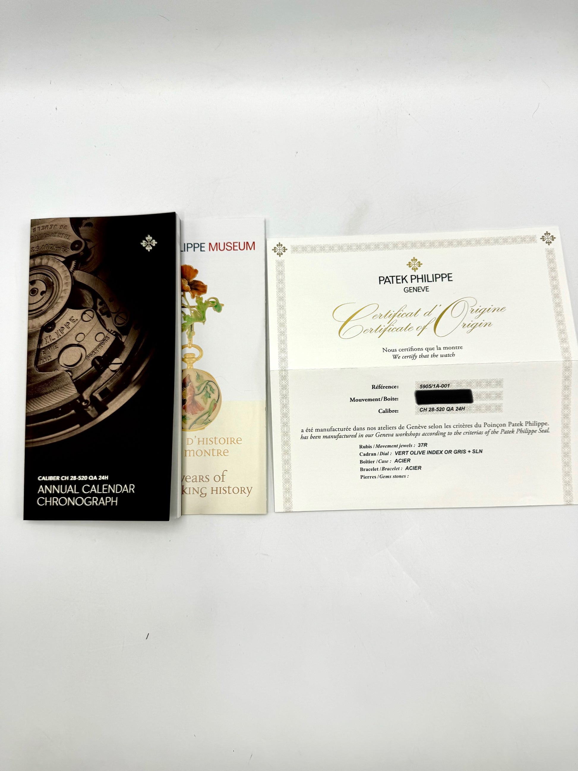 NEW 2024 Patek Philippe 5905/1A Flyback Chronograph Annual Calendar Olive Green Dial - MyWatchLLC