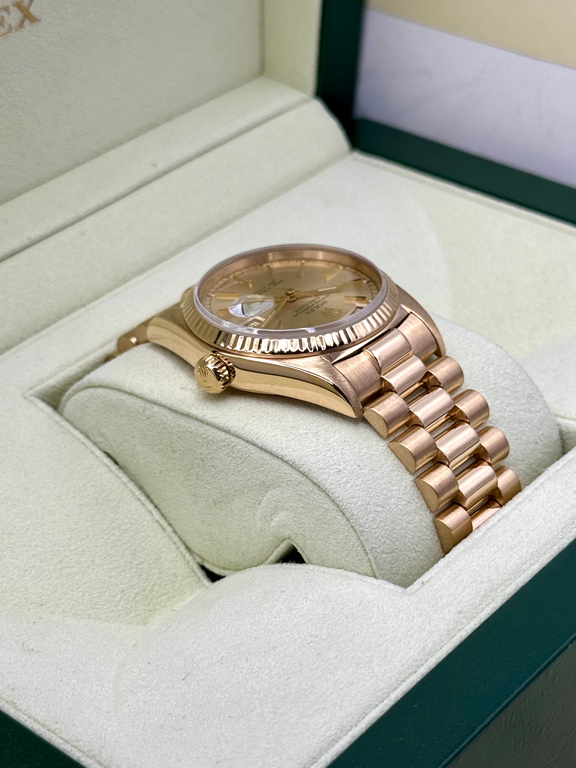 1983 Rolex Day-Date 36mm 18038 Presidential Champagne Dial - MyWatchLLC