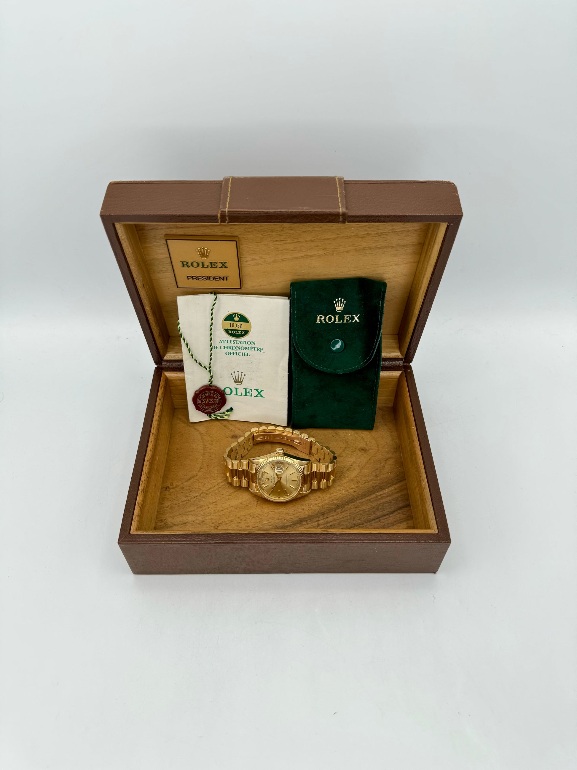 1983 Rolex Day-Date 36mm 18038 Presidential Champagne Dial - MyWatchLLC