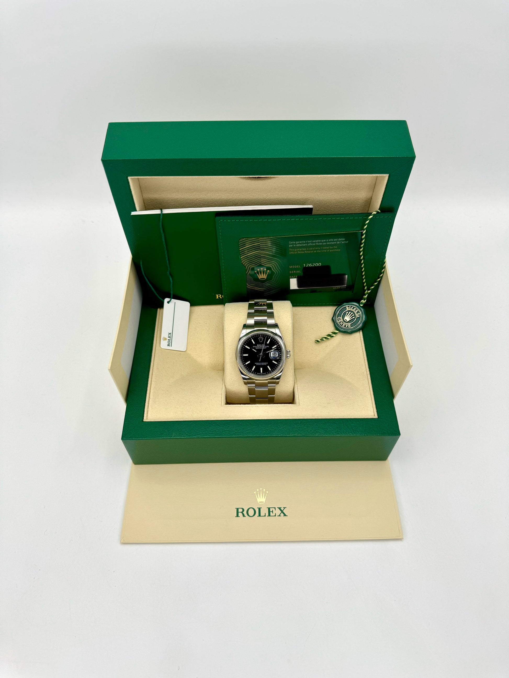 2022 Rolex Datejust 36mm 126200 Stainless Steel Oyster Black Dial - MyWatchLLC