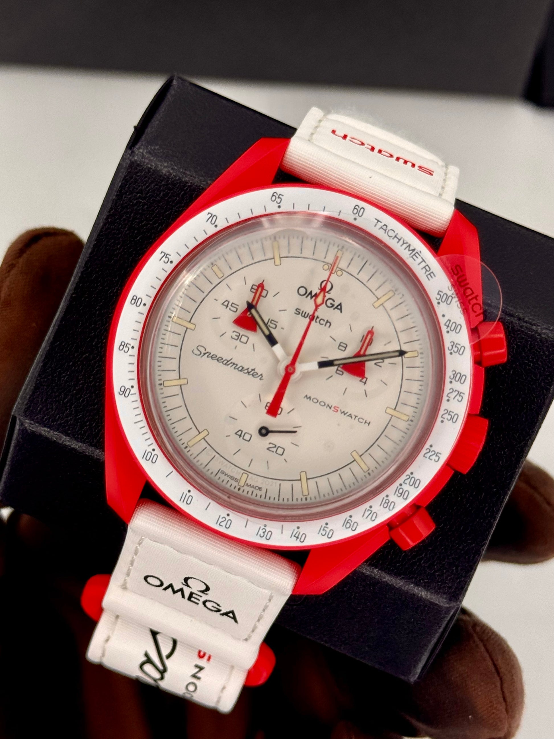 NEW Omega SO33R100 Bioceramic Moon Swatch - Mission to Mars - MyWatchLLC