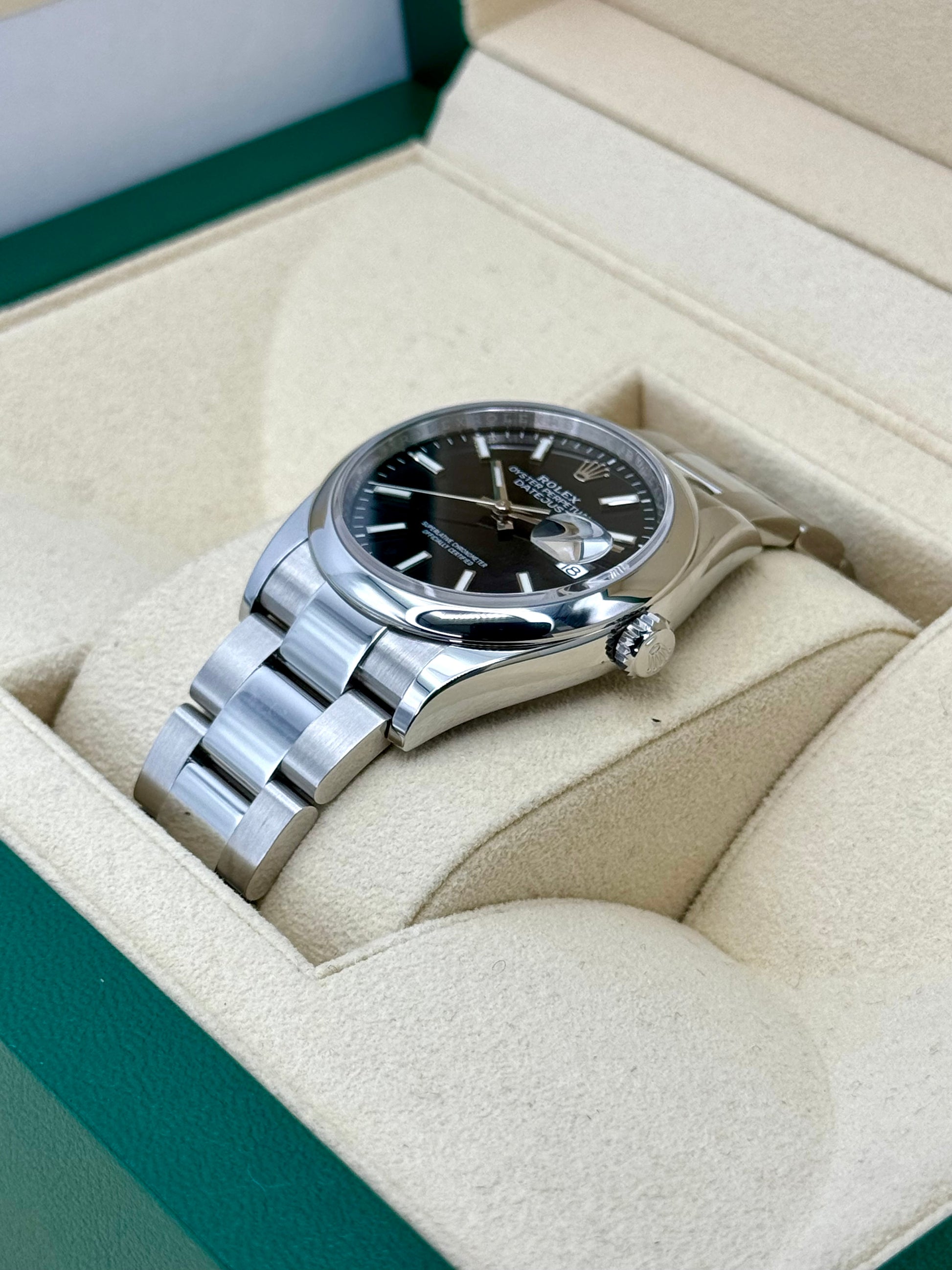 2022 Rolex Datejust 36mm 126200 Stainless Steel Oyster Black Dial - MyWatchLLC