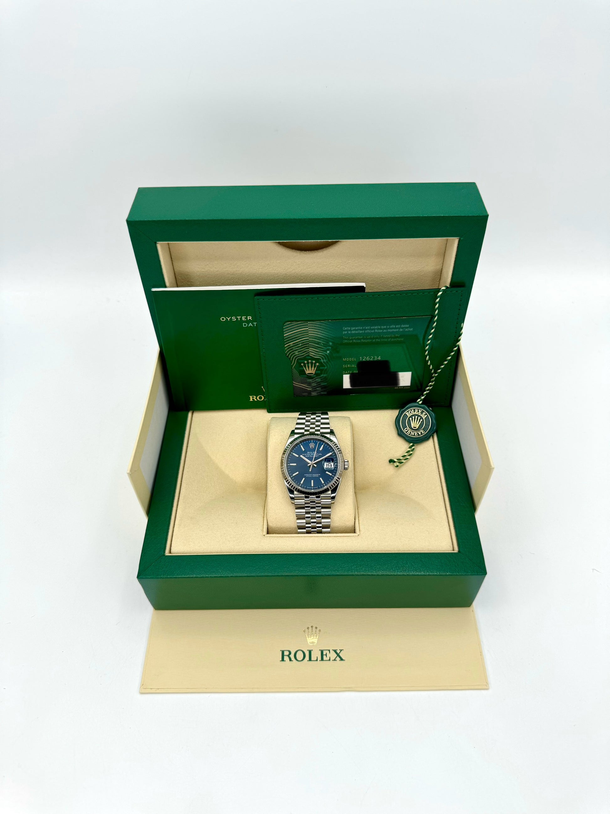 2020 Rolex Datejust 36mm 126234 Stainless Steel Jubilee Blue Dial - MyWatchLLC