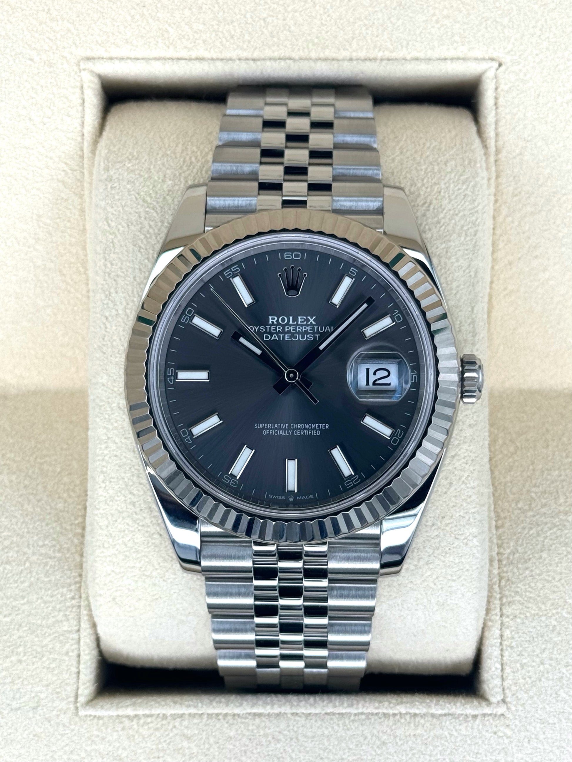 2021 Rolex Datejust 41mm 126334 Stainless Steel Jubilee Rhodium Dial - MyWatchLLC