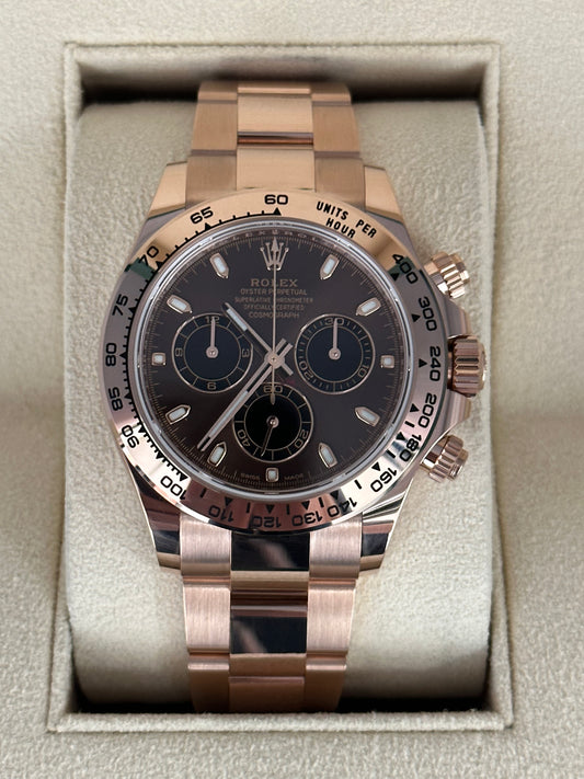 NEW 2023 Rolex Daytona 116505 Rose Gold Chocolate Dial - MyWatchLLC