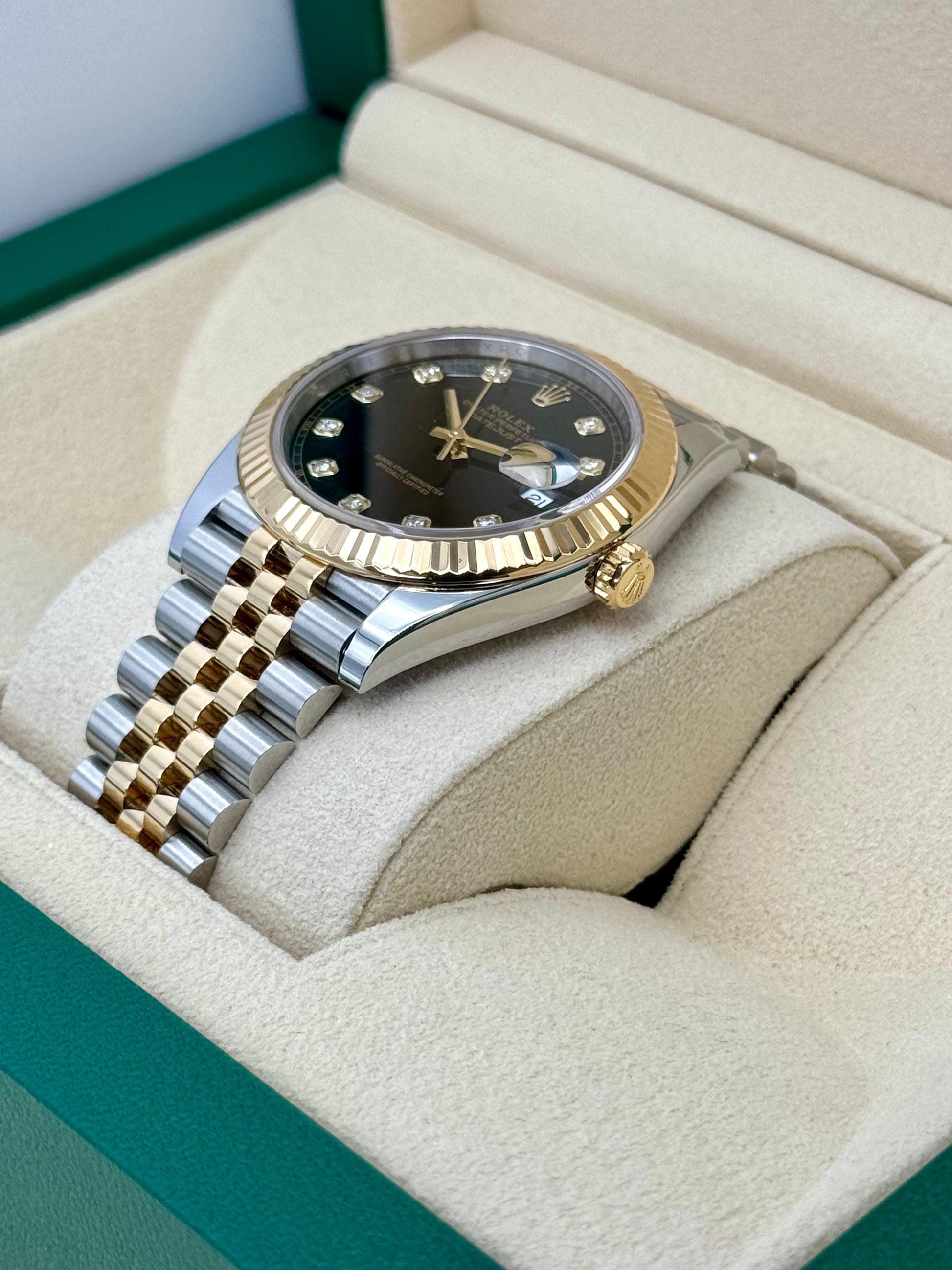 2023 Rolex Datejust 41mm 126333 Two-Tone Jubilee Black Diamond Dial - MyWatchLLC