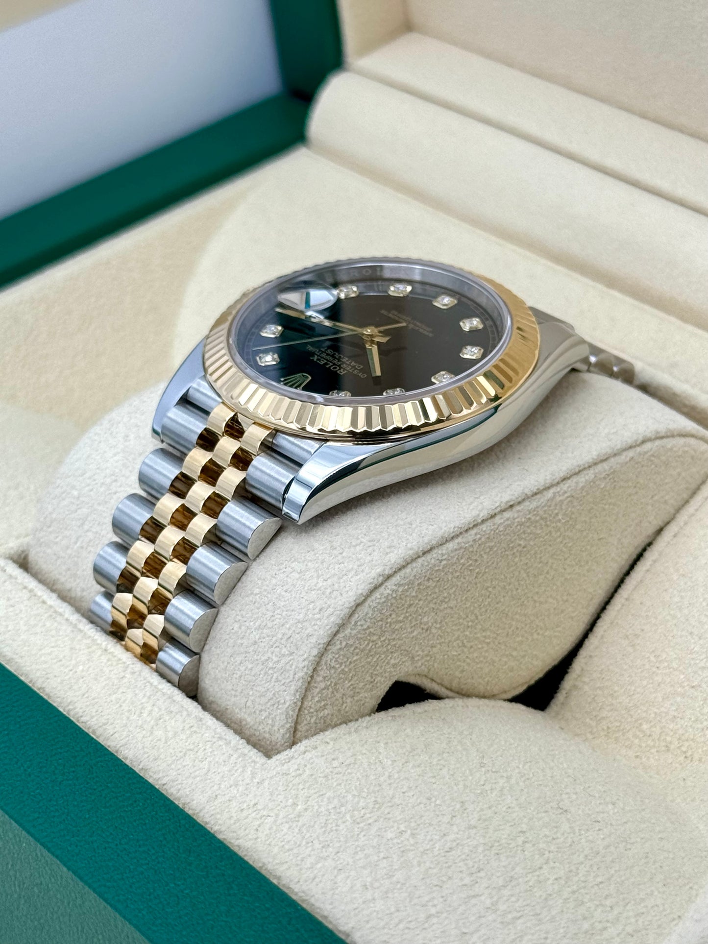 2023 Rolex Datejust 41mm 126333 Two-Tone Jubilee Black Diamond Dial - MyWatchLLC
