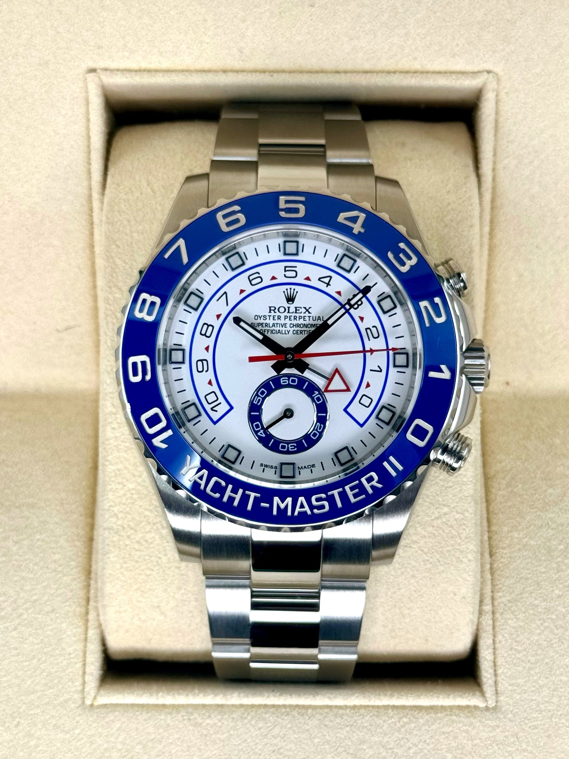 2016 Rolex Yacht-Master II 44mm 116680 Stainless Steel White Dial - MyWatchLLC