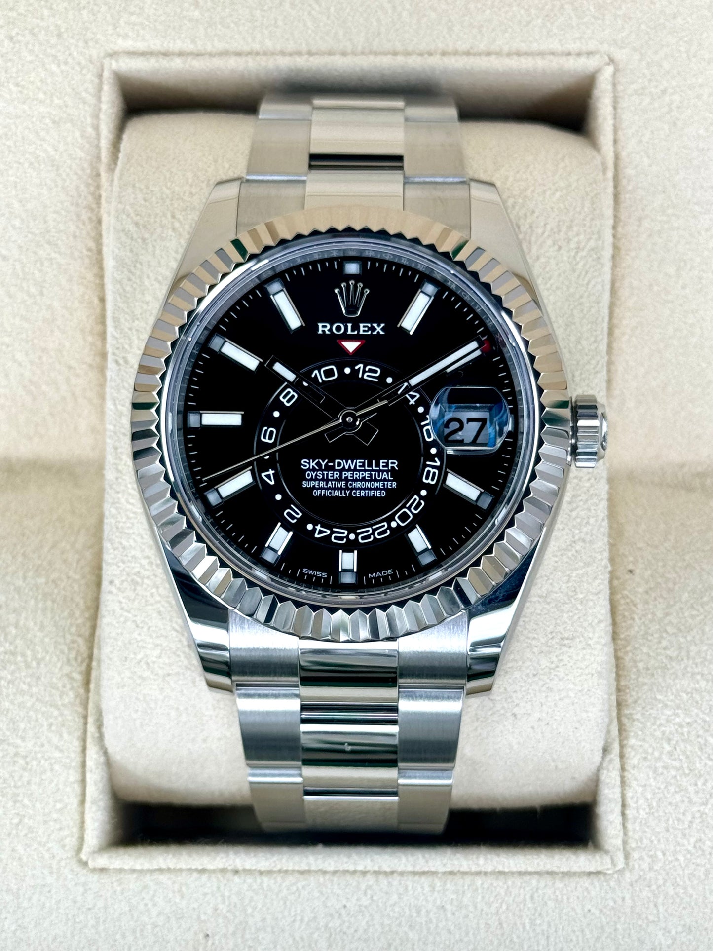 2023 Rolex Sky-Dweller 42mm 326934 Stainless Steel Oyster Black Dial - MyWatchLLC