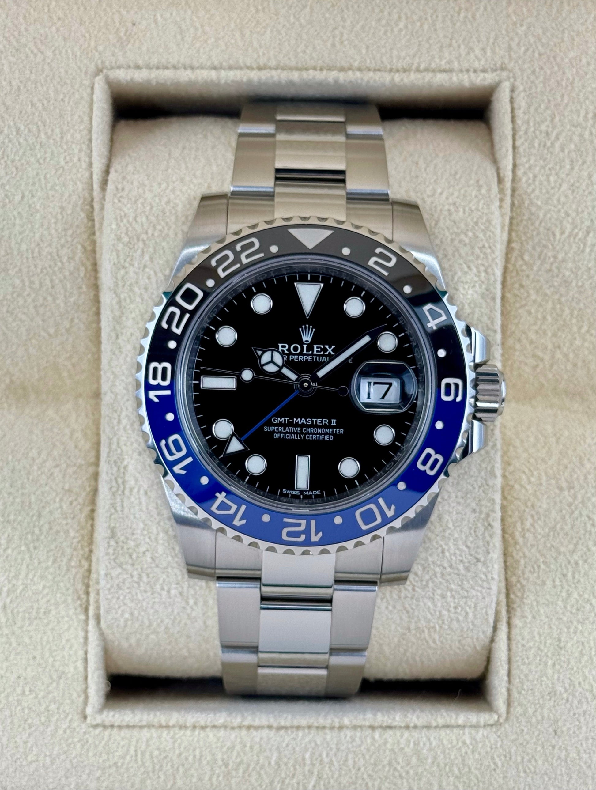 2016 Rolex GMT-Master II "Batman" 40mm 116710BLNR Oyster - MyWatchLLC