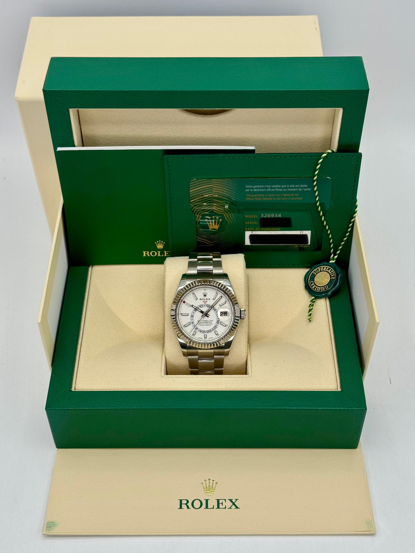 2023 Rolex Sky-Dweller 42mm 326934 Stainless Steel Oyster White Dial - MyWatchLLC