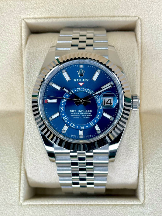 NEW 2023 Rolex Sky-Dweller 42 326934 Stainless Steel Jubilee Blue Dial - MyWatchLLC