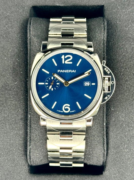 2023 Panerai Luminor Due 42mm PAM01124 Stainless Steel Blue Dial - MyWatchLLC