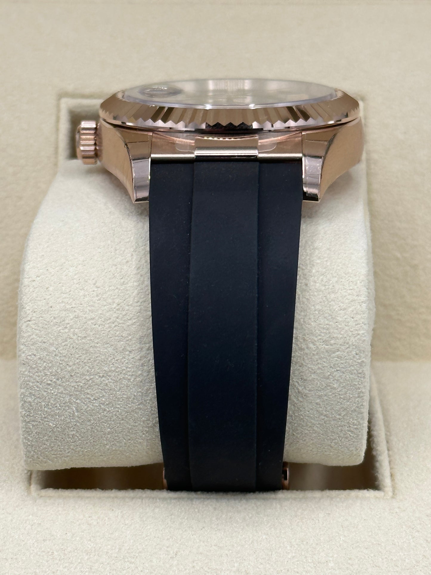 NEW 2023 Rolex Sky-Dweller 336235 Rose Gold Oysterflex Chocolate Dial - MyWatchLLC