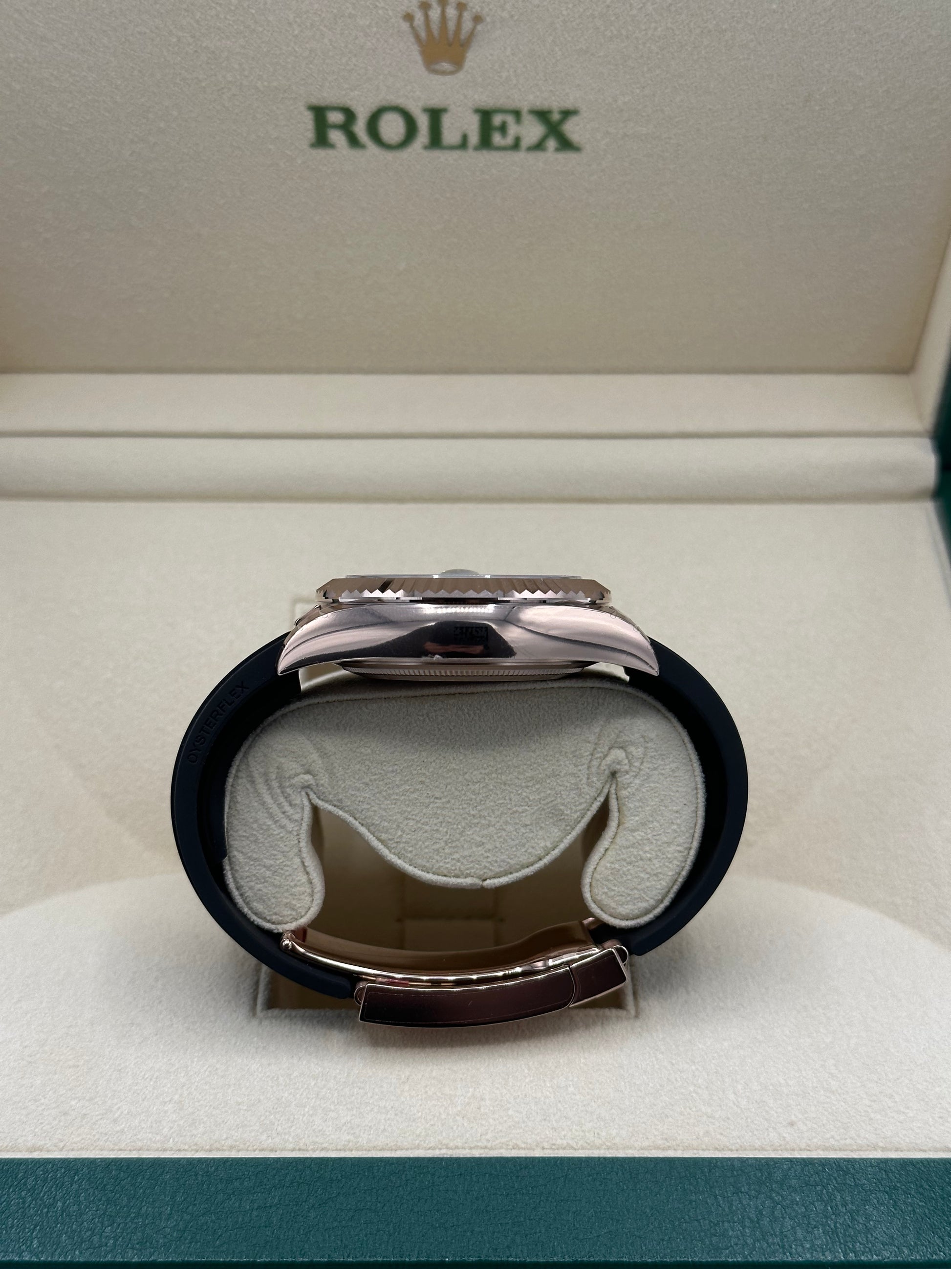 NEW 2023 Rolex Sky-Dweller 336235 Rose Gold Oysterflex Chocolate Dial - MyWatchLLC