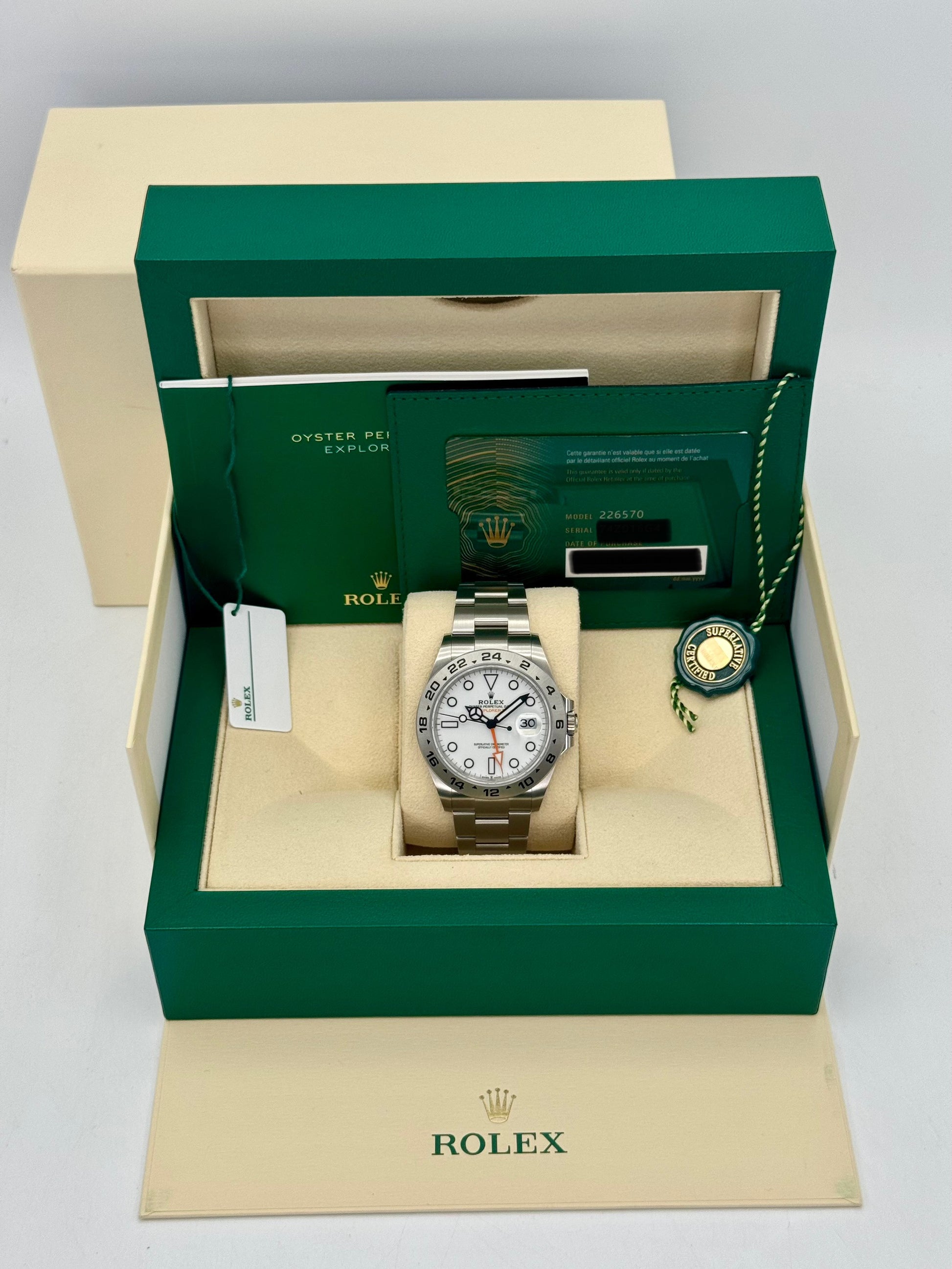 2024 Rolex Explorer II 42mm 226570 Stainless Steel Polar White Dial - MyWatchLLC