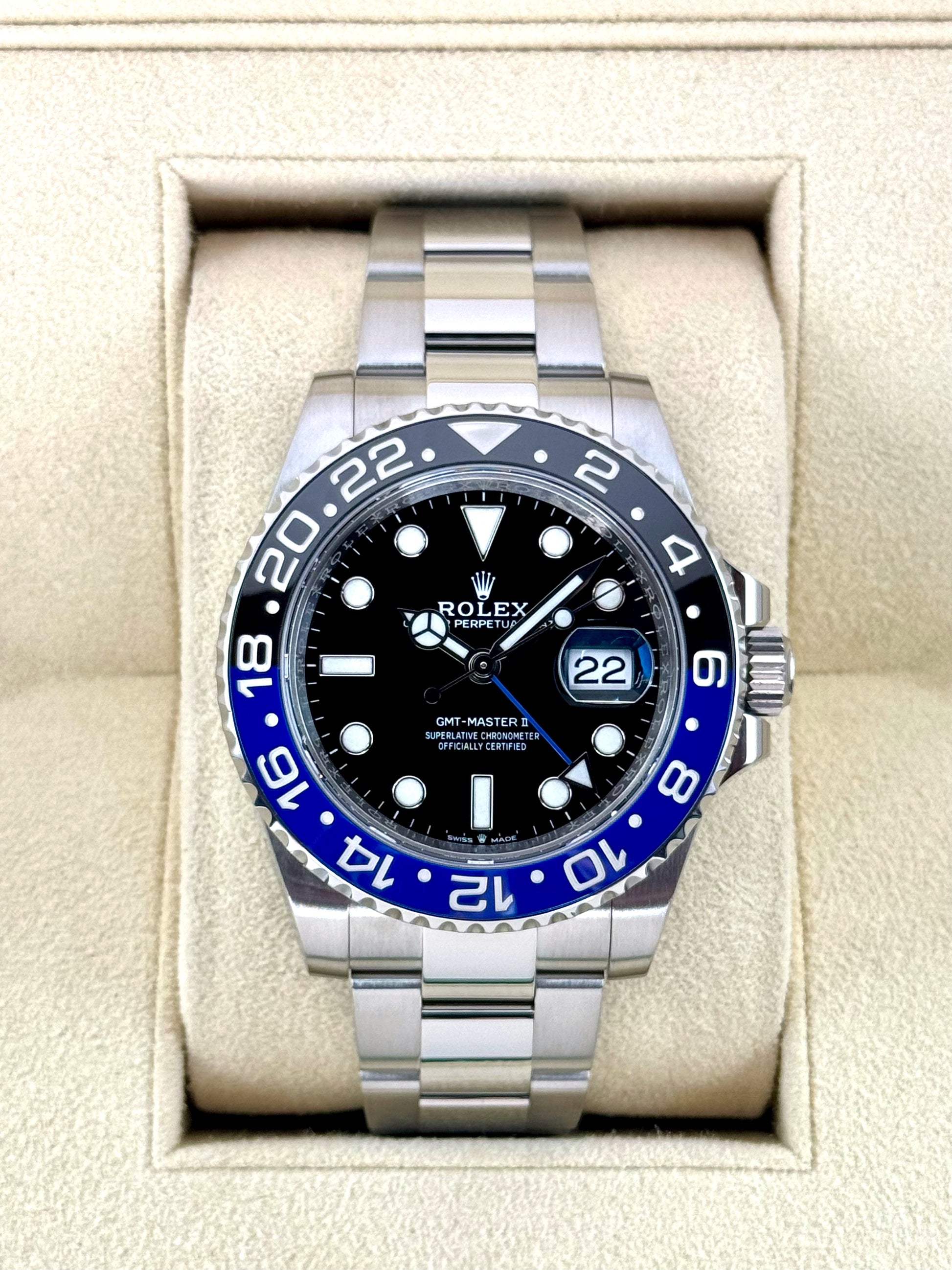 2022 Rolex GMT-Master II "Batman" 40mm 126710BLNR Oyster - MyWatchLLC