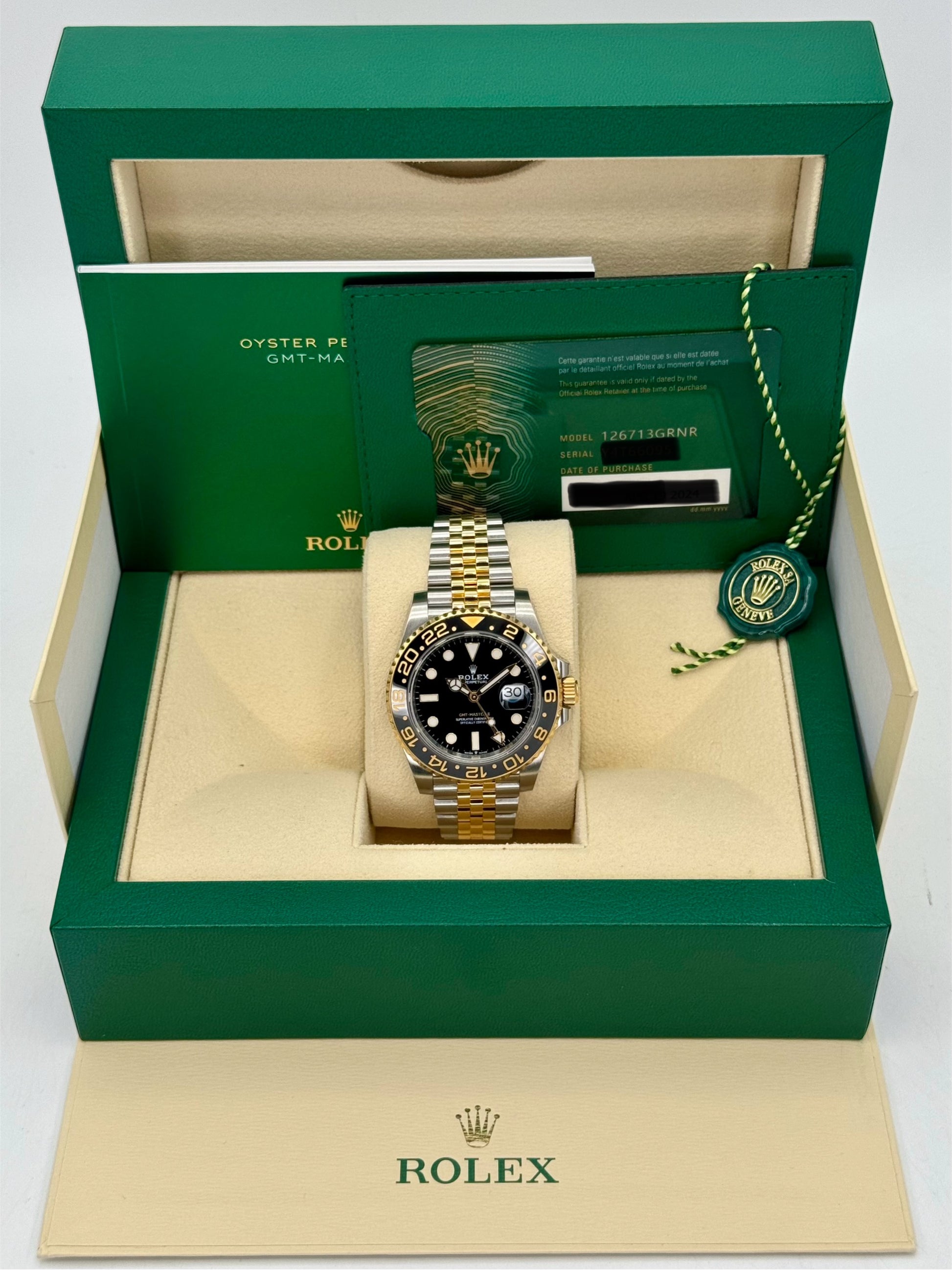 2024 Rolex GMT-Master II 40mm 126713GRNR Two-Tone Jubilee Black Dial - MyWatchLLC