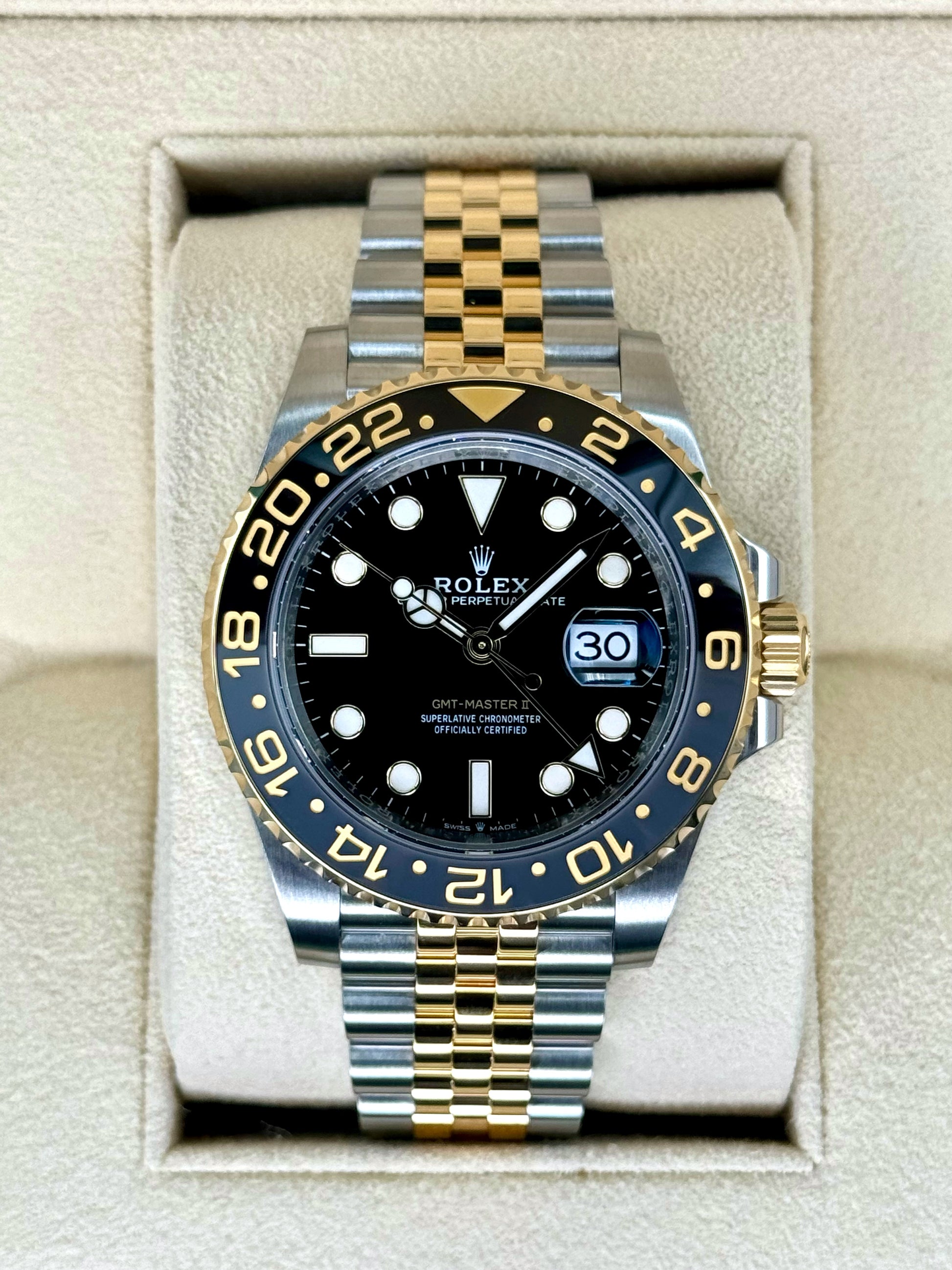 2024 Rolex GMT-Master II 40mm 126713GRNR Two-Tone Jubilee Black Dial - MyWatchLLC
