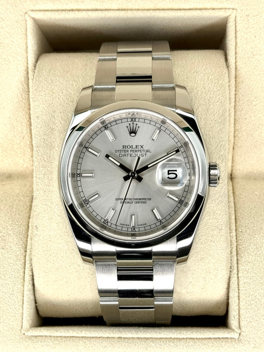 2016 Rolex Datejust 36mm 116200 Stainless Steel Oyster Silver Dial - MyWatchLLC