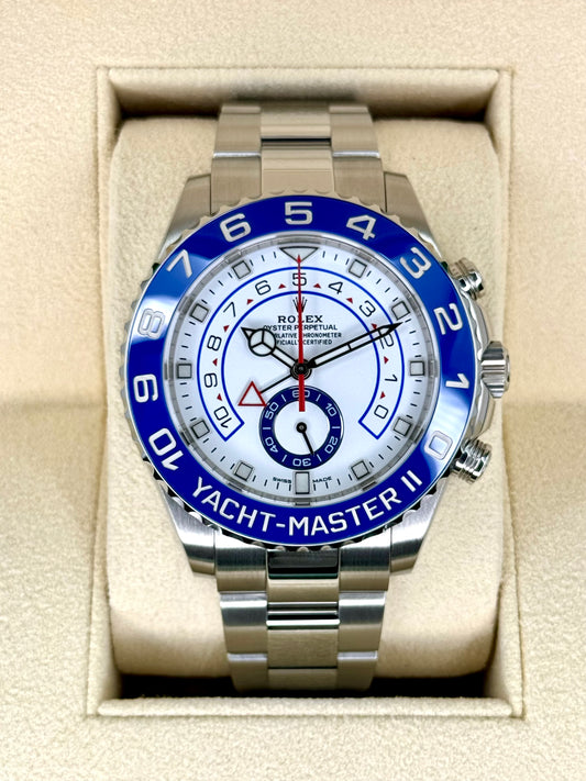 2019 Rolex Yacht-Master II 44mm 116680 Stainless Steel White Dial - MyWatchLLC