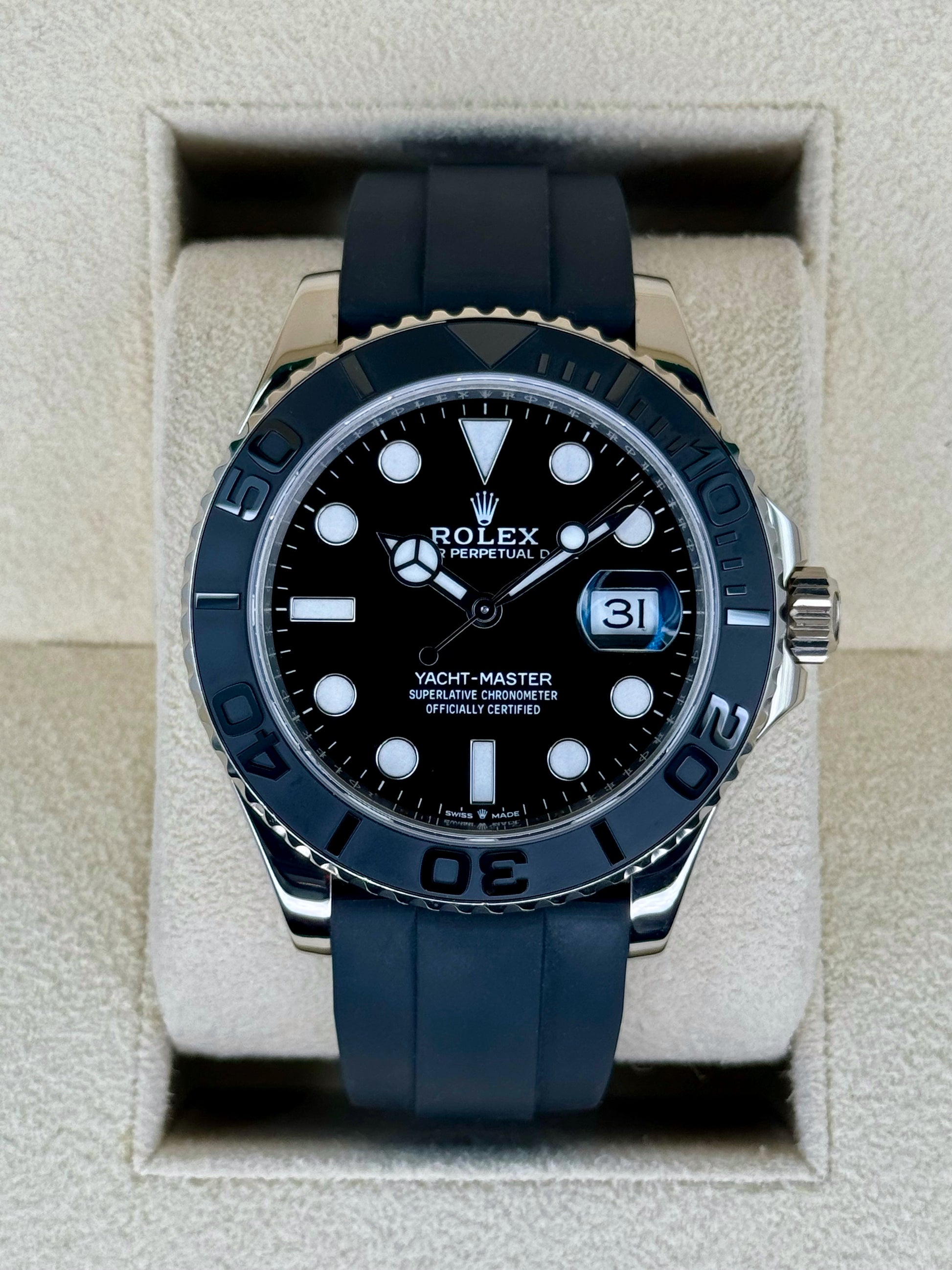 2023 Rolex Yacht-Master 42mm 226659 White Gold Oysterflex Black Dial - MyWatchLLC