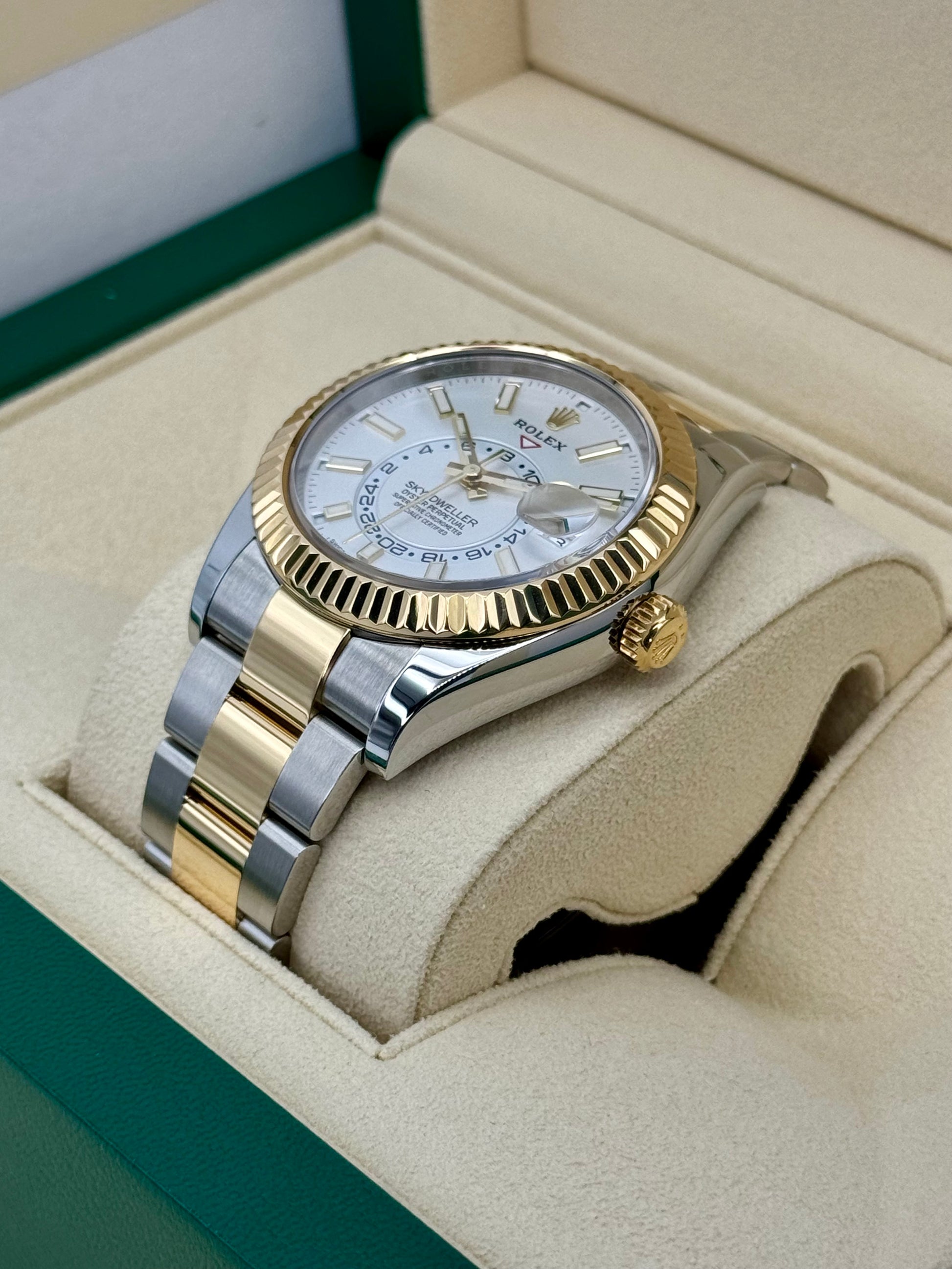 2019 Rolex Sky-Dweller 42mm 326933 Two-Tone Oyster White Dial - MyWatchLLC