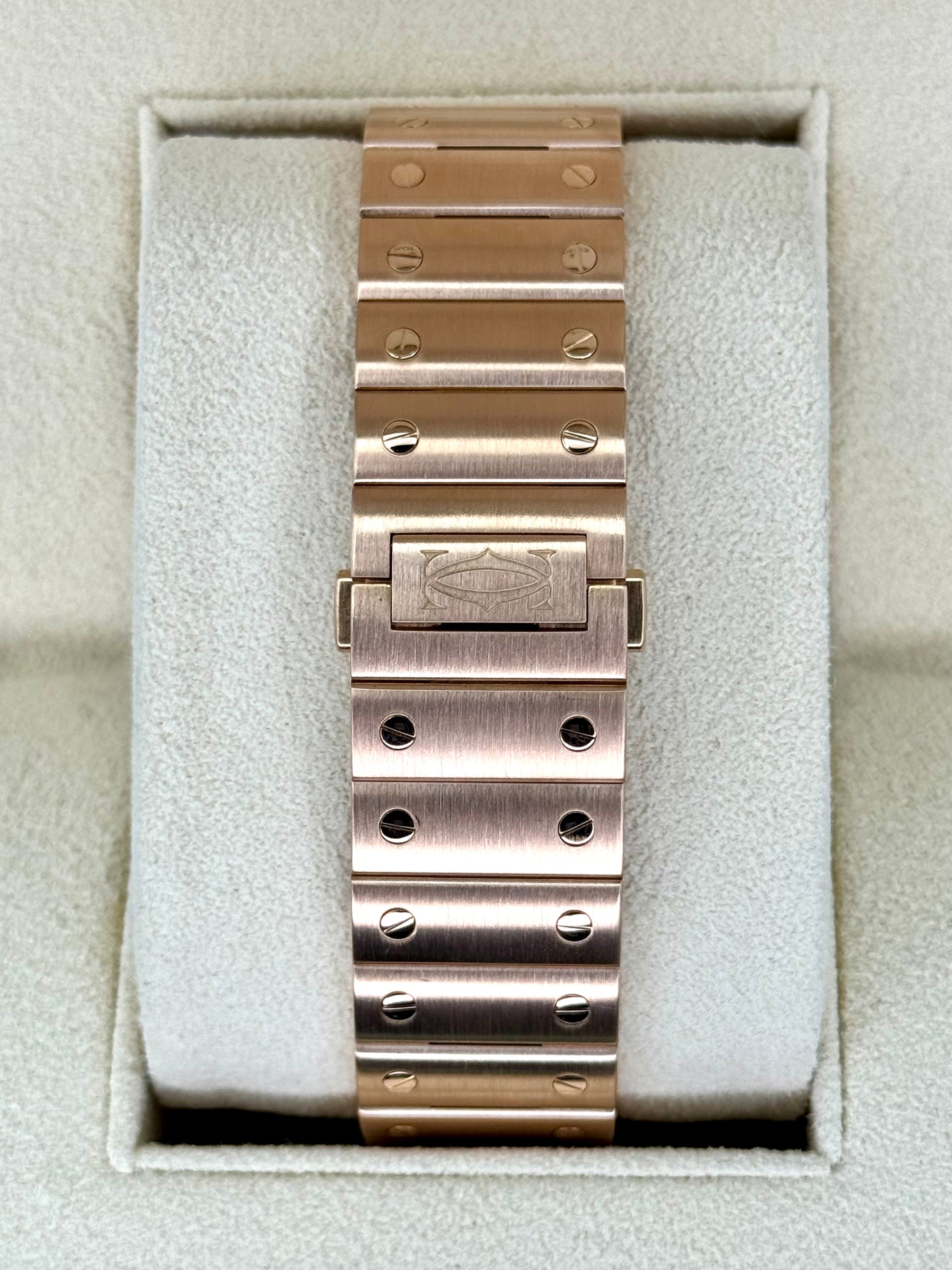 2021 Cartier Santos De Cartier 39.8mm WGSA0018 Rose Gold White Dial - MyWatchLLC