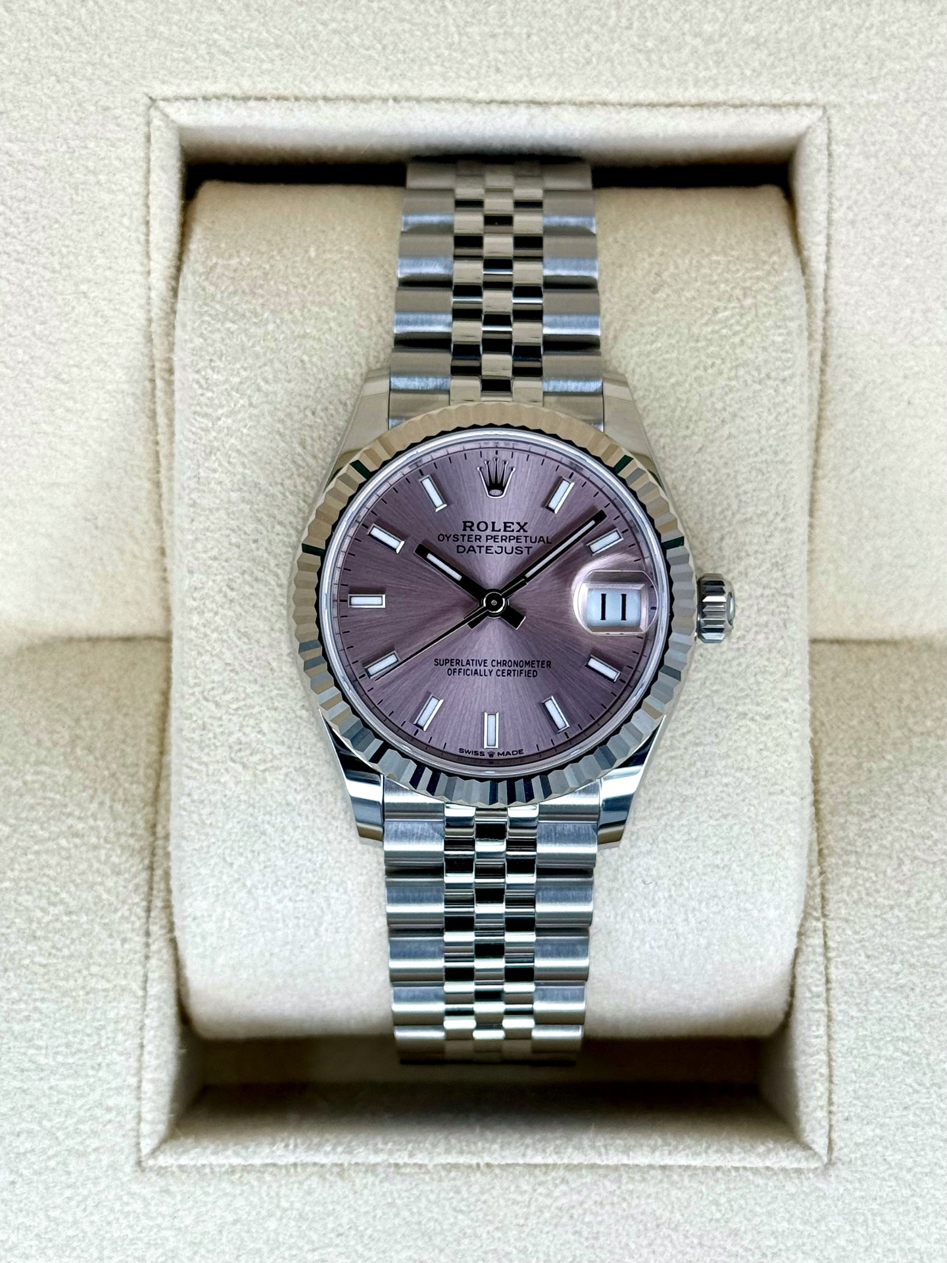 NEW 2024 Rolex Datejust 31mm 278274 Stainless Steel Jubilee Pink Dial - MyWatchLLC