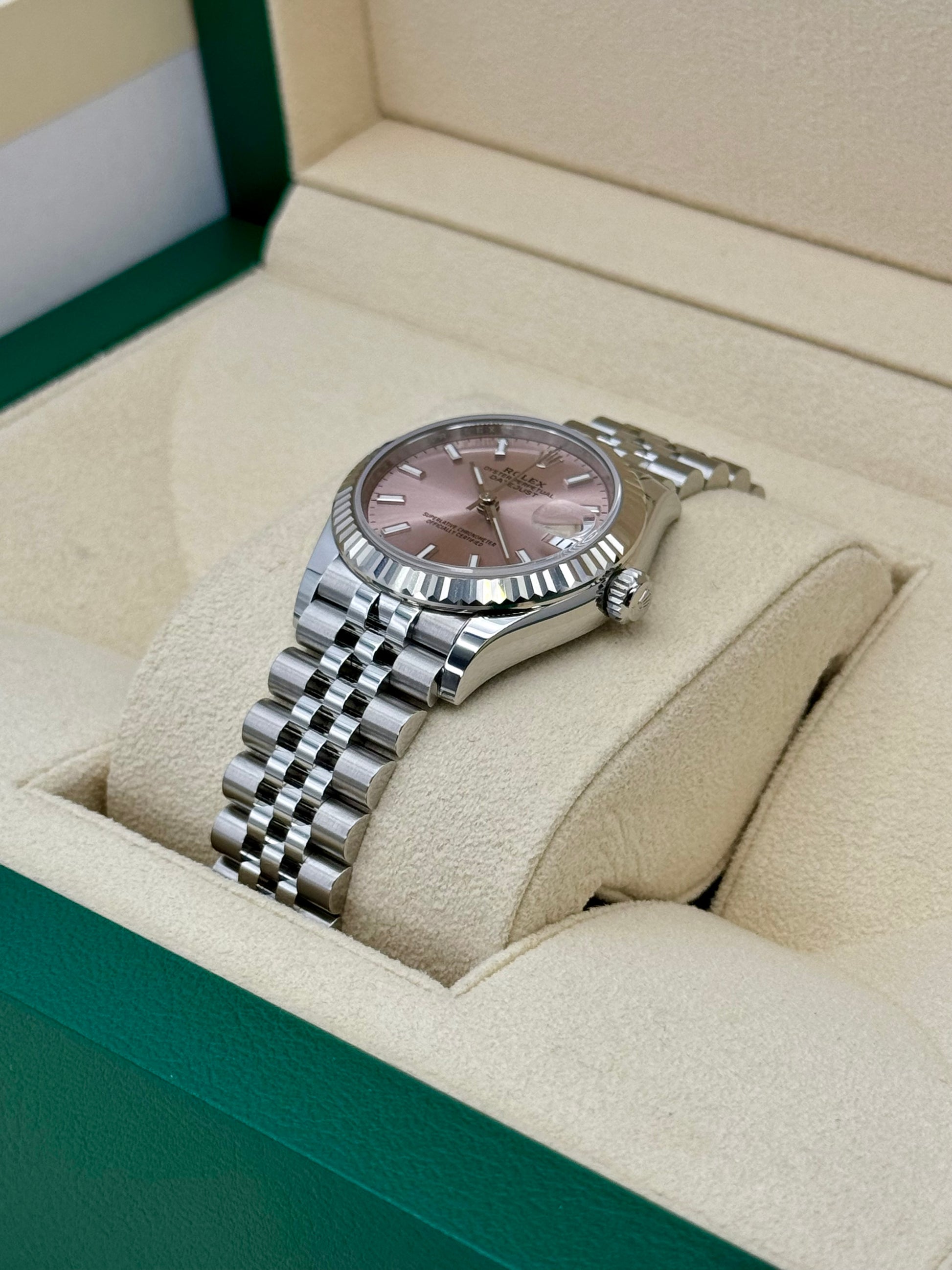 NEW 2024 Rolex Datejust 31mm 278274 Stainless Steel Jubilee Pink Dial - MyWatchLLC