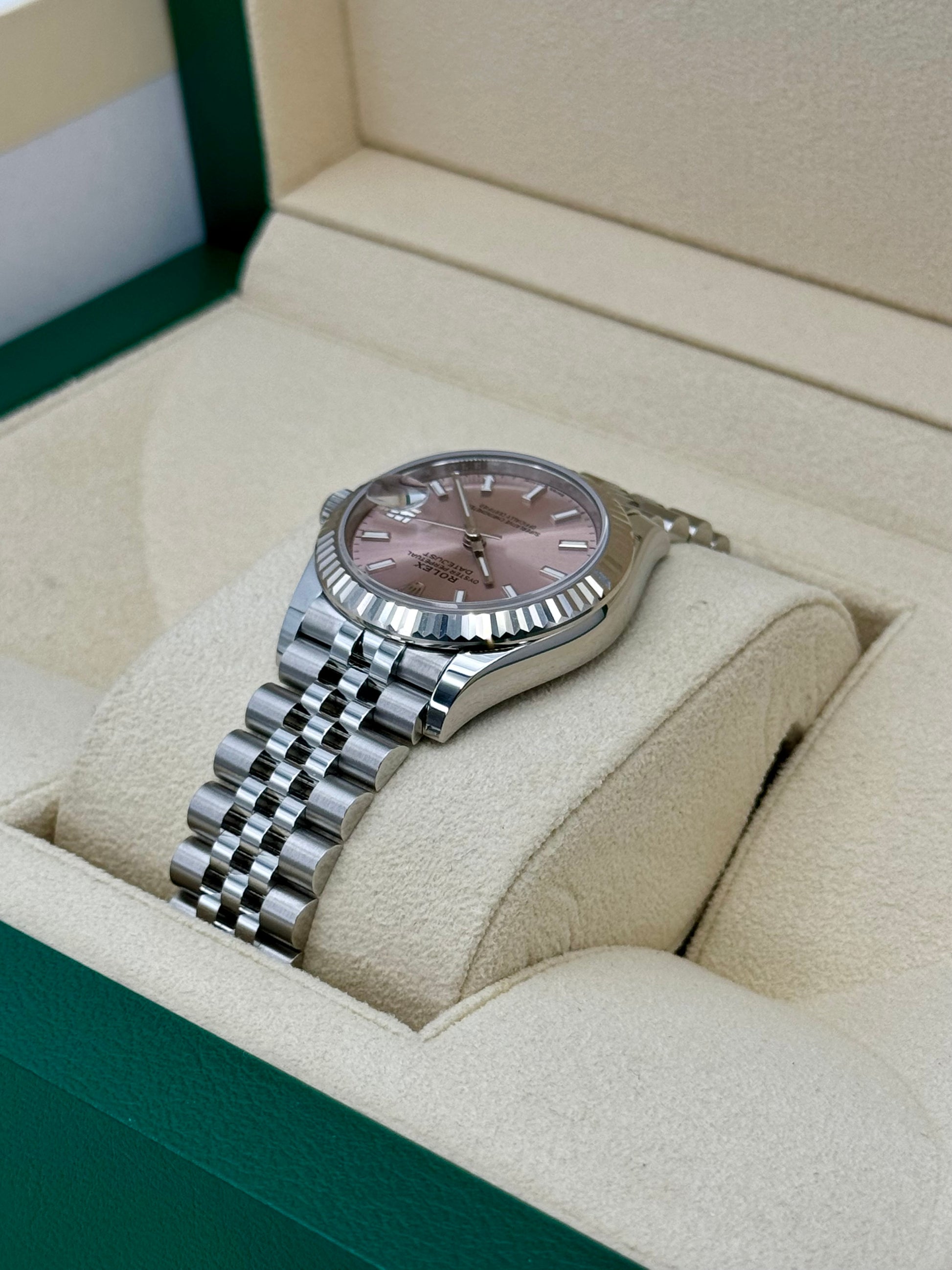 NEW 2024 Rolex Datejust 31mm 278274 Stainless Steel Jubilee Pink Dial - MyWatchLLC