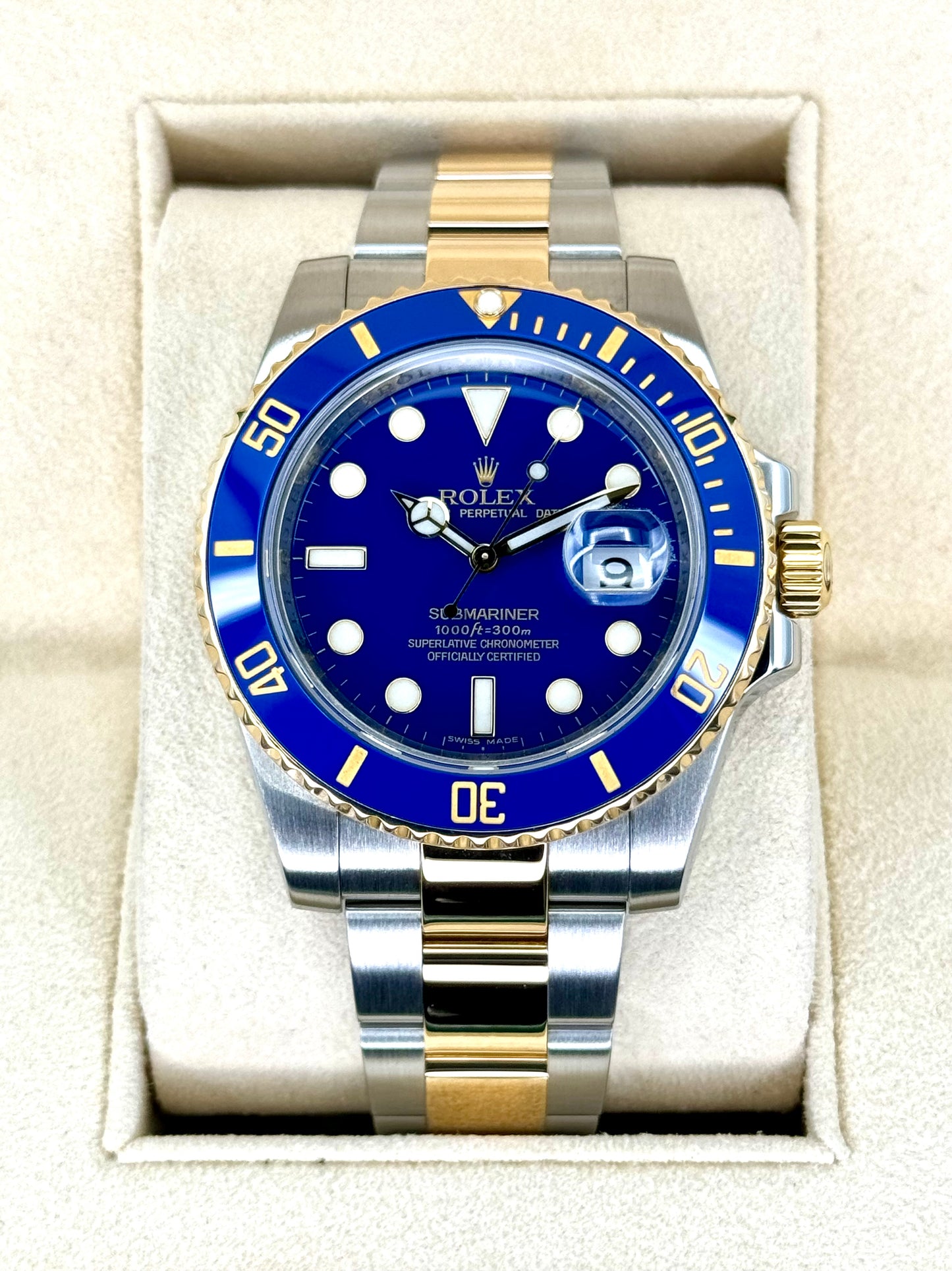Rolex Submariner “Bluesy” 40mm 116613LB Two-Tone Flat Blue Dial - MyWatchLLC