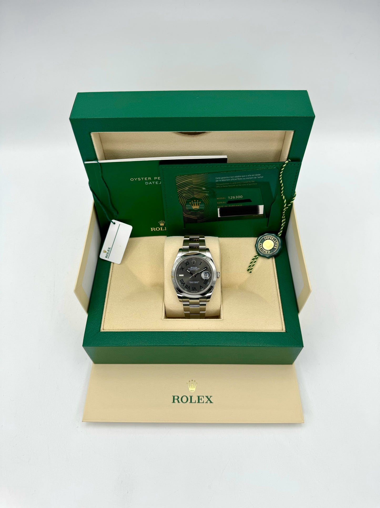 2023 Rolex Datejust 41mm 126300 Stainless Steel Oyster Wimbledon Dial - MyWatchLLC