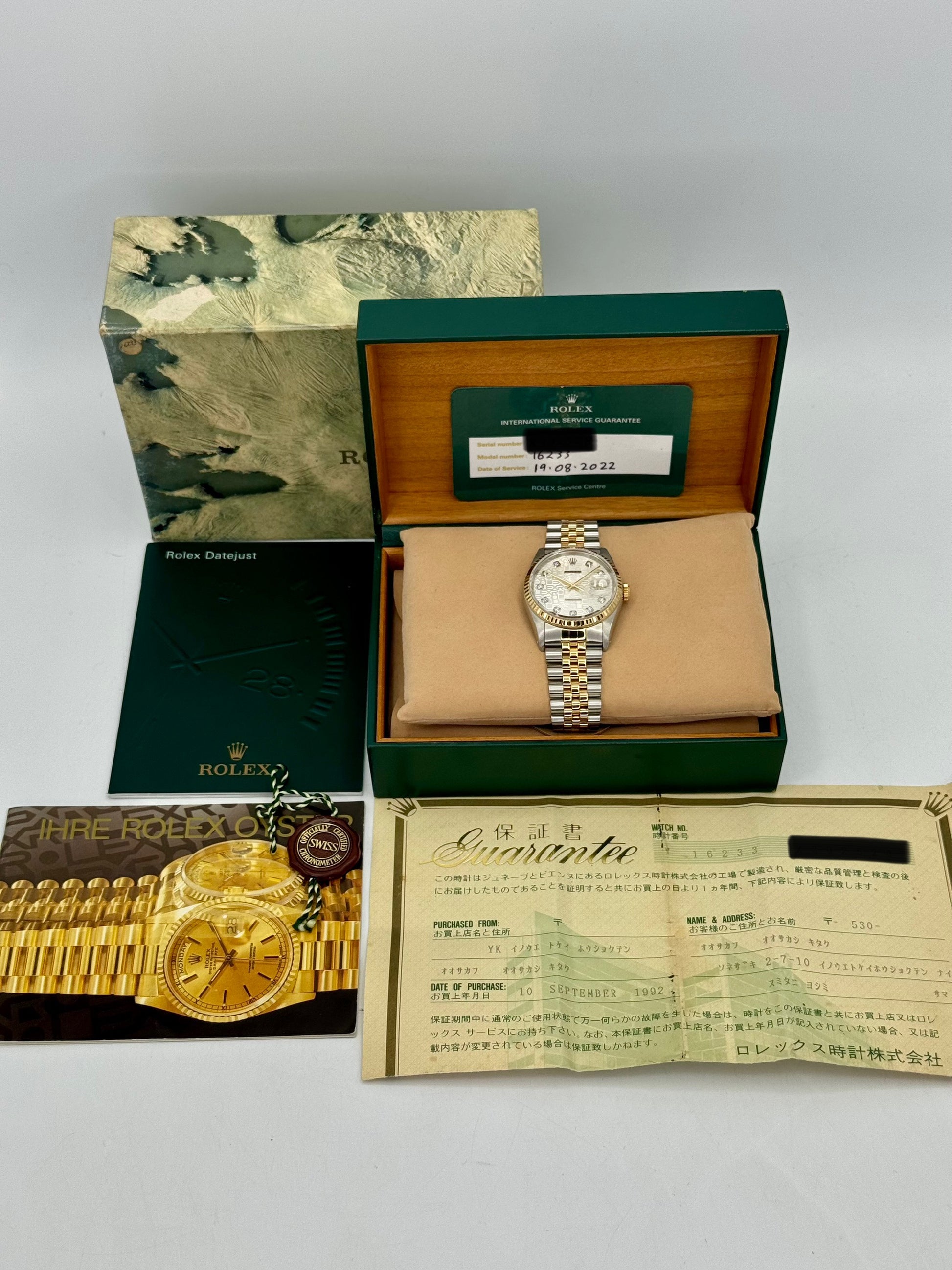 1992 Rolex Datejust 36mm 16233 Two-Tone 10 Diamond Anniversary Dial - MyWatchLLC