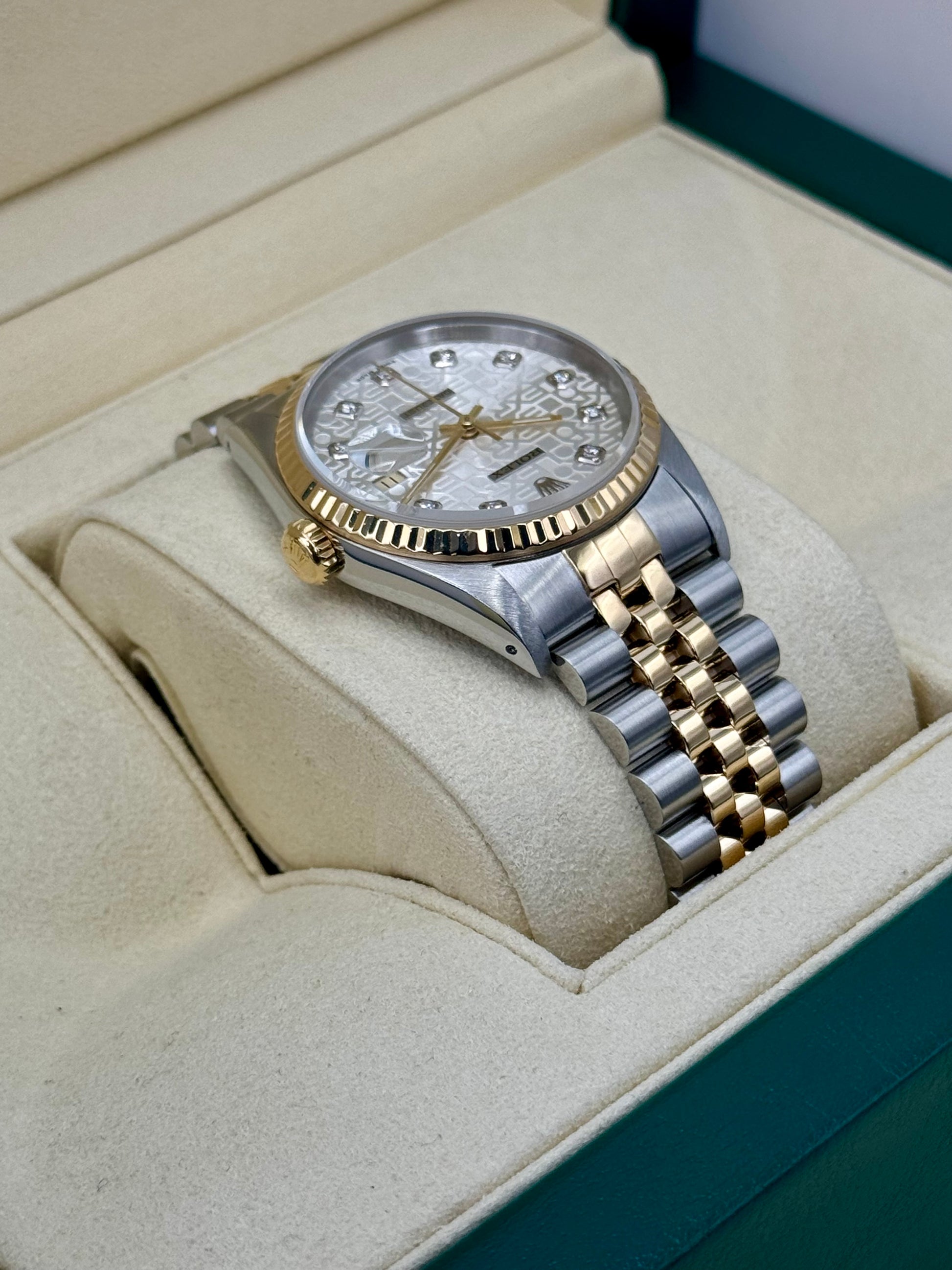 1992 Rolex Datejust 36mm 16233 Two-Tone 10 Diamond Anniversary Dial - MyWatchLLC