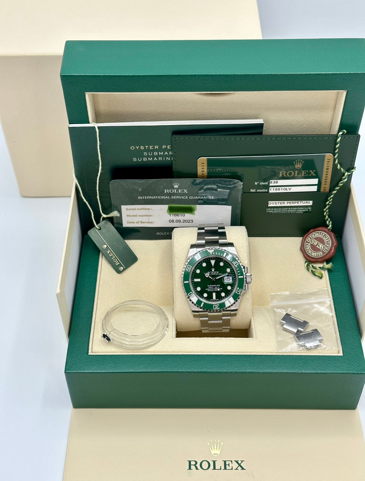 2015 Rolex Submariner Date 40mm 116610LV Stainless Steel Green Dial - MyWatchLLC