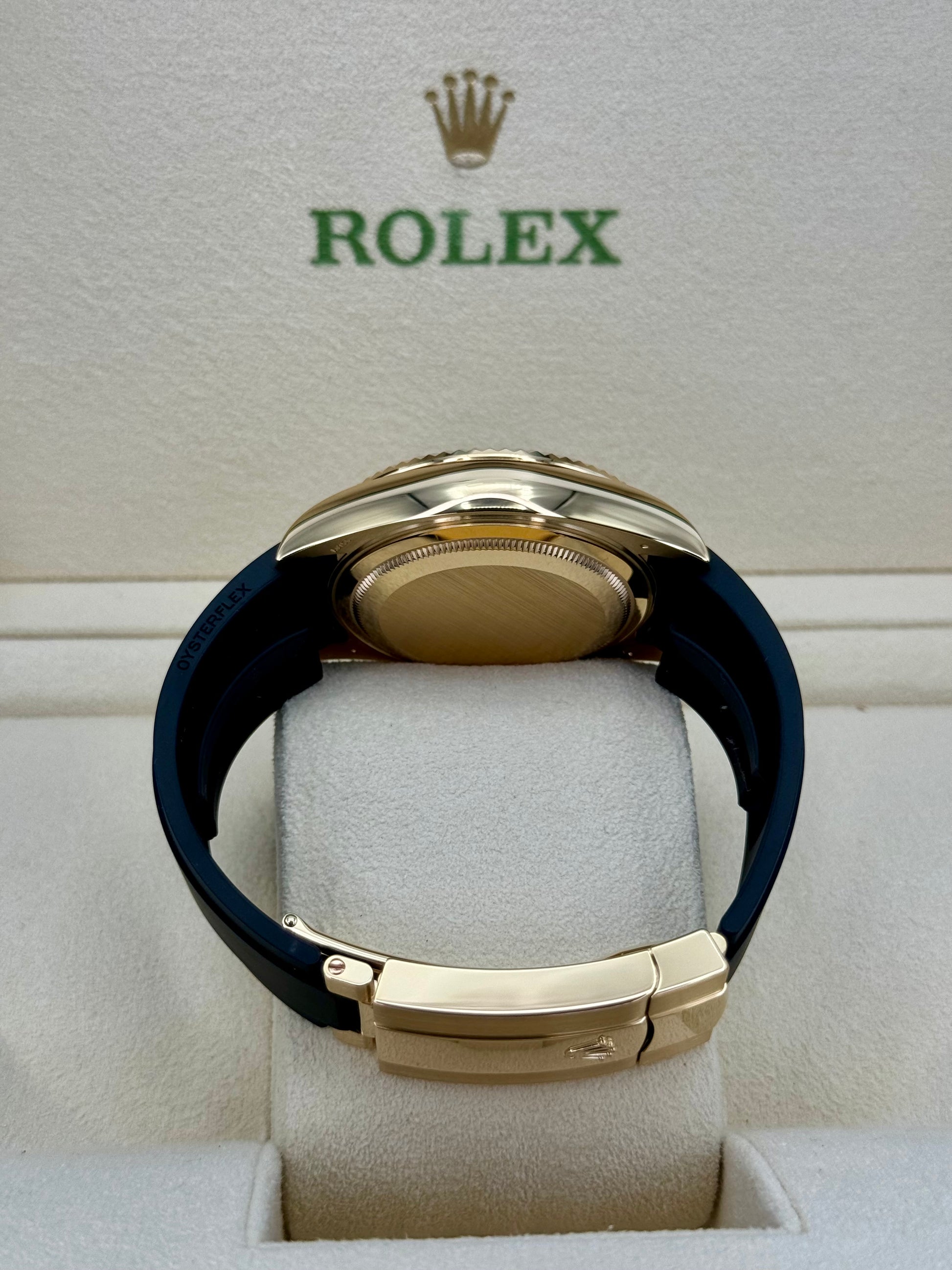 2024 Rolex Sky-Dweller 42mm 336238 Yellow Gold Oysterflex Champagne Dial - MyWatchLLC