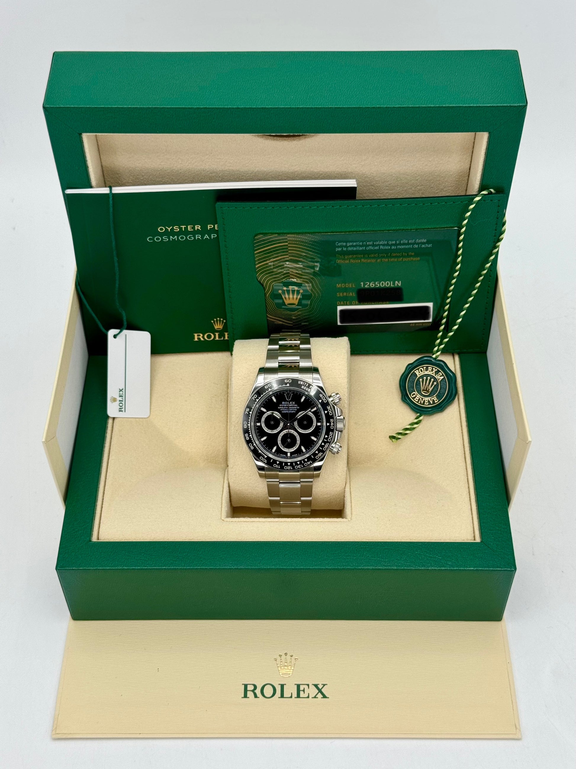 2024 Rolex Daytona 40mm 126500LN Stainless Steel Black Dial - MyWatchLLC