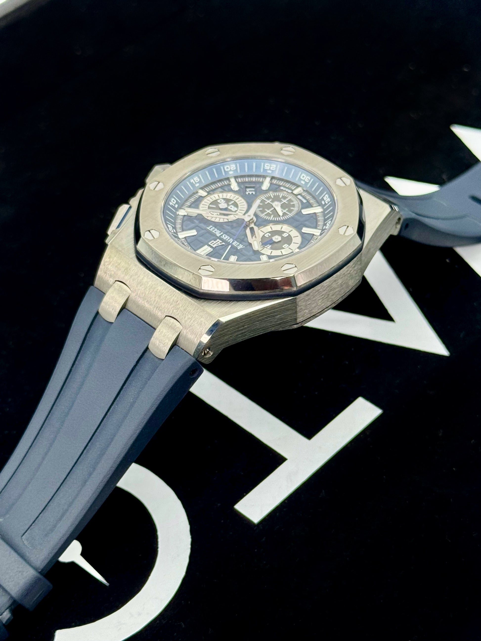 Audemars Piguet Royal Oak Offshore 42mm 26480TI Titanium Blue Dial - MyWatchLLC