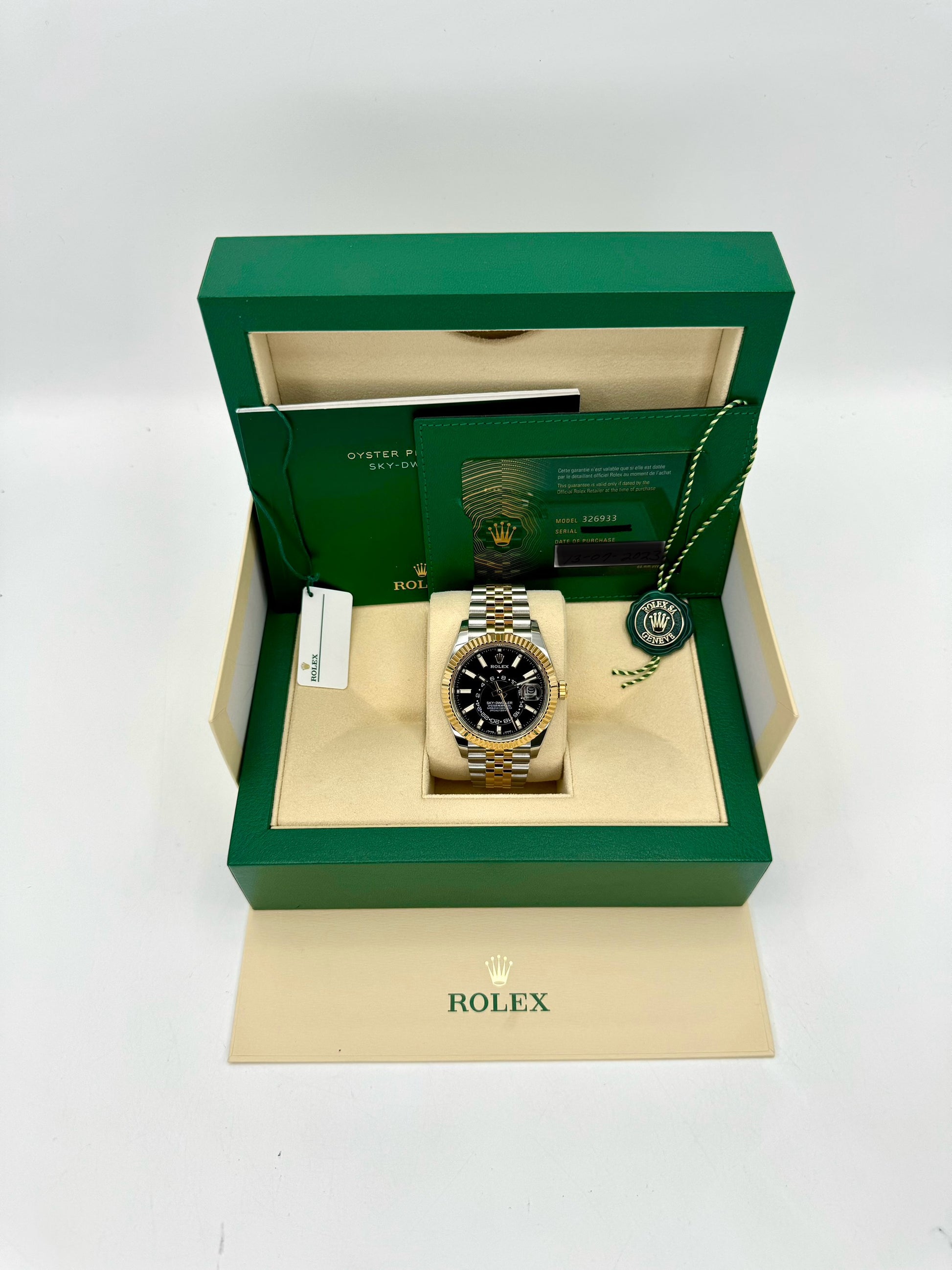 2023 Rolex Sky-Dweller 42mm 326933 Two-Tone Jubilee Black Dial - MyWatchLLC