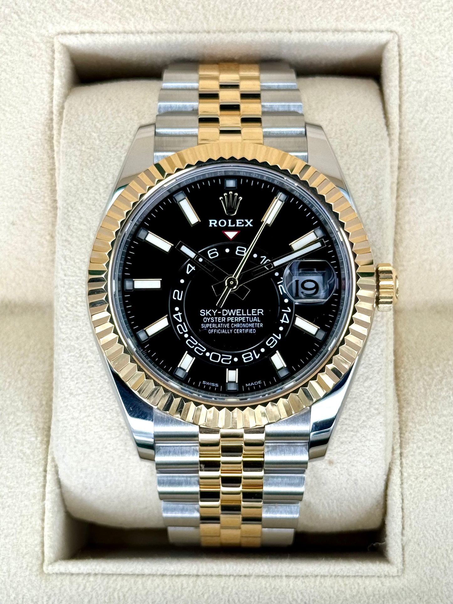 2023 Rolex Sky-Dweller 42mm 326933 Two-Tone Jubilee Black Dial - MyWatchLLC