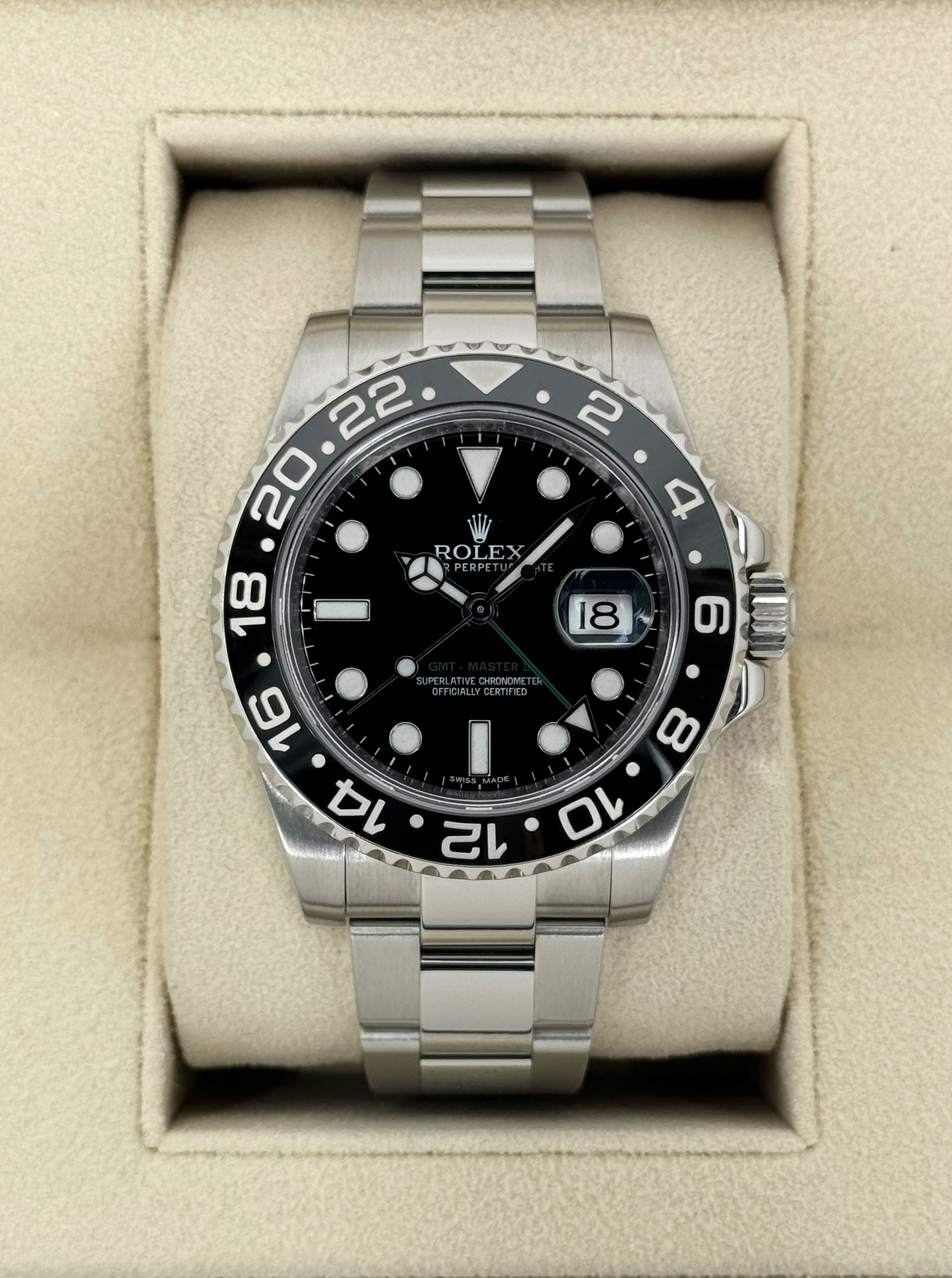 Rolex GMT-Master II 40mm 116710LN Stainless Steel Black Dial - MyWatchLLC