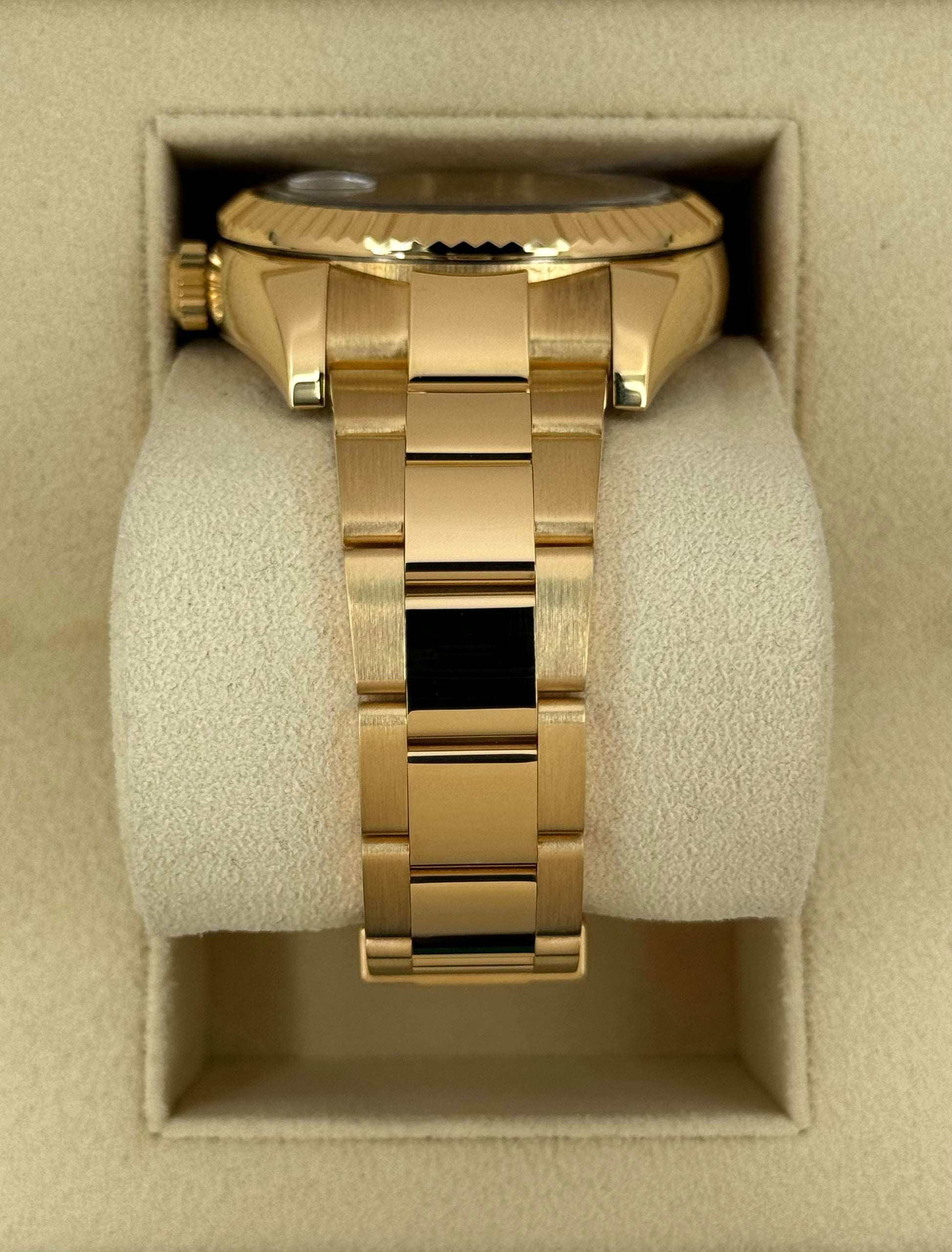 2019 Rolex Sky-Dweller 42mm 326938 Yellow Gold Oyster Champagne Dial - MyWatchLLC