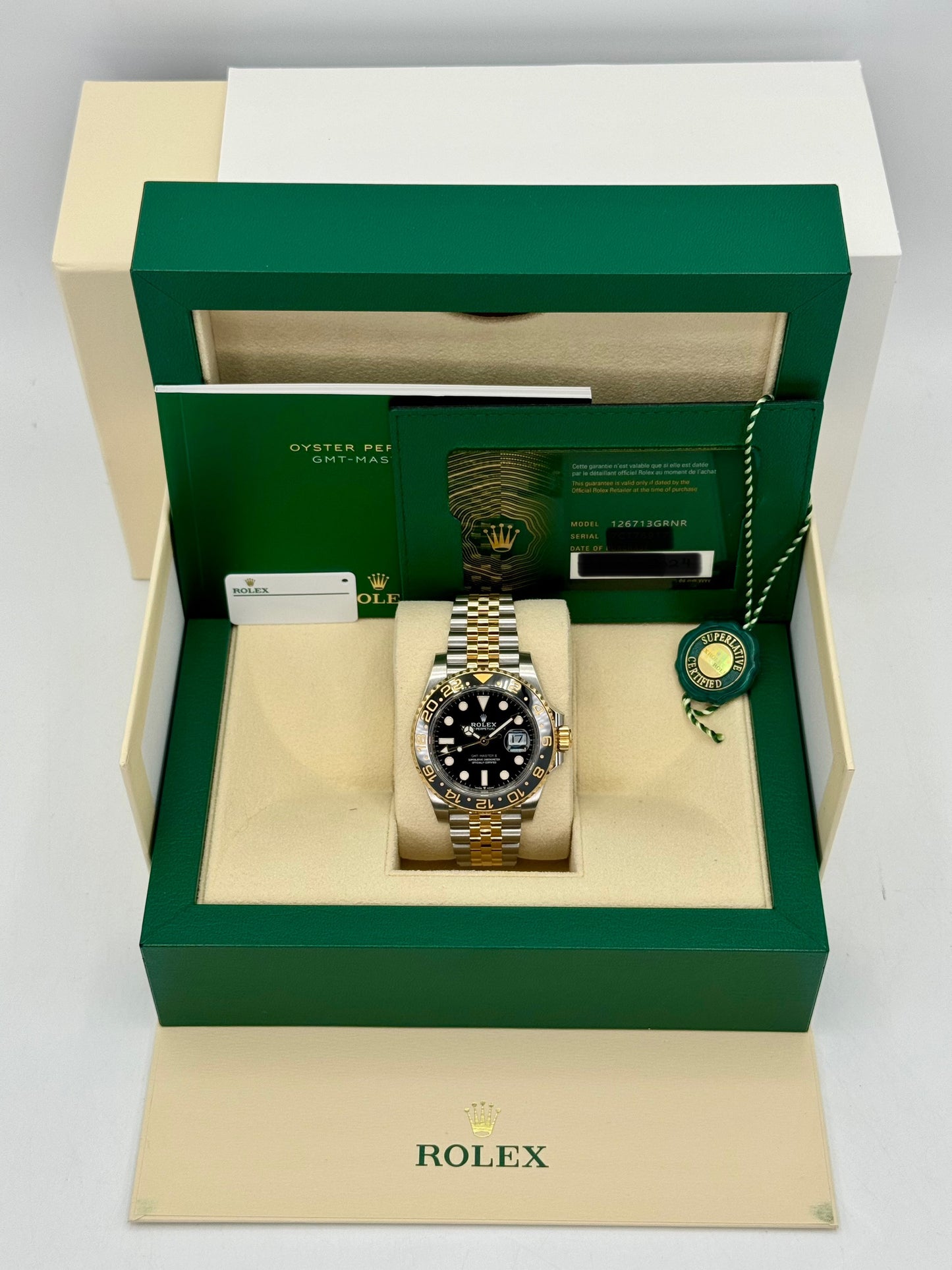 2024 Rolex GMT-Master II 40mm 126713GRNR Two-Tone Jubilee Black Dial - MyWatchLLC