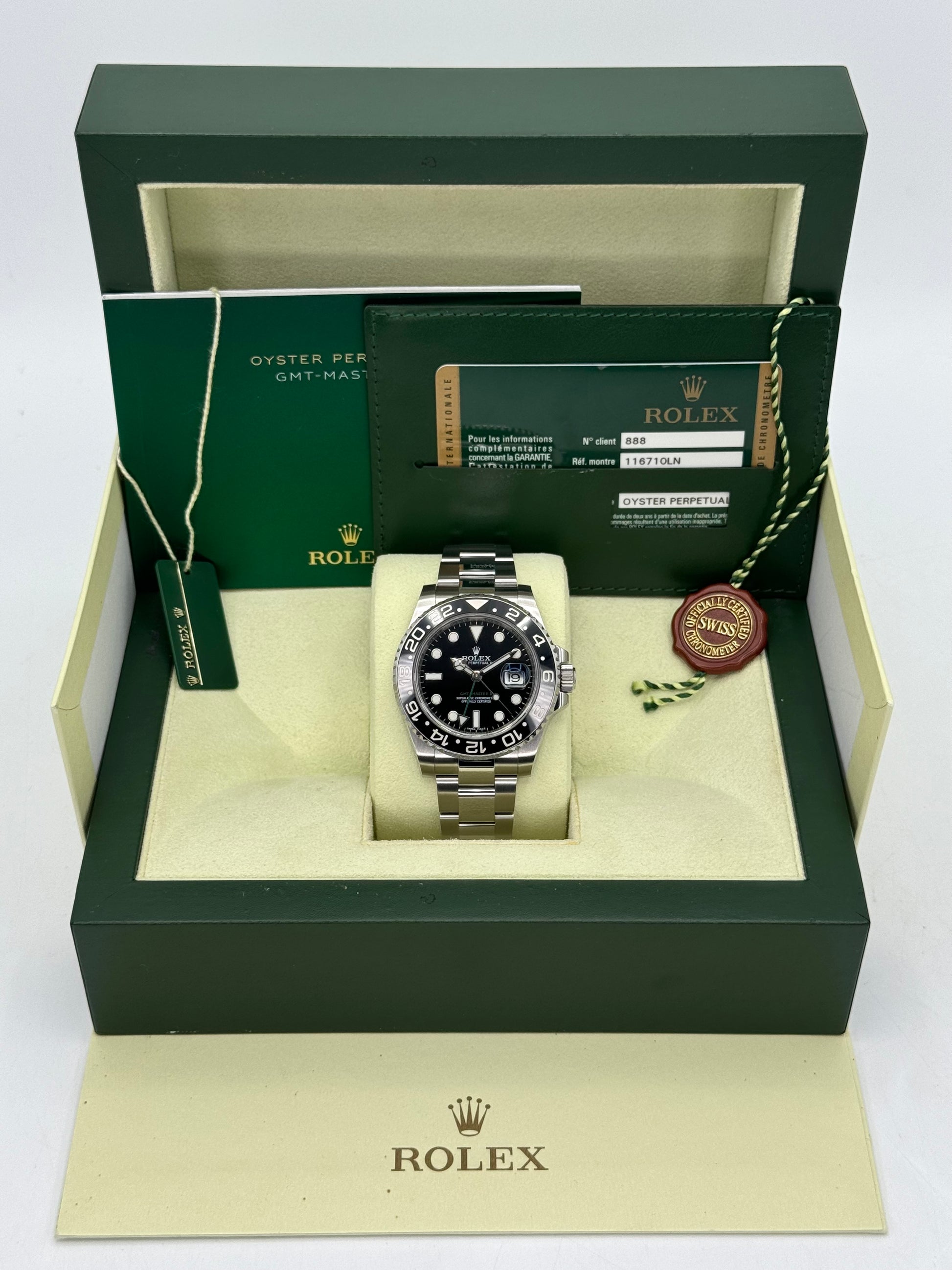 2014 Rolex GMT-Master II 40mm 116710LN Stainless Steel Black Dial - MyWatchLLC