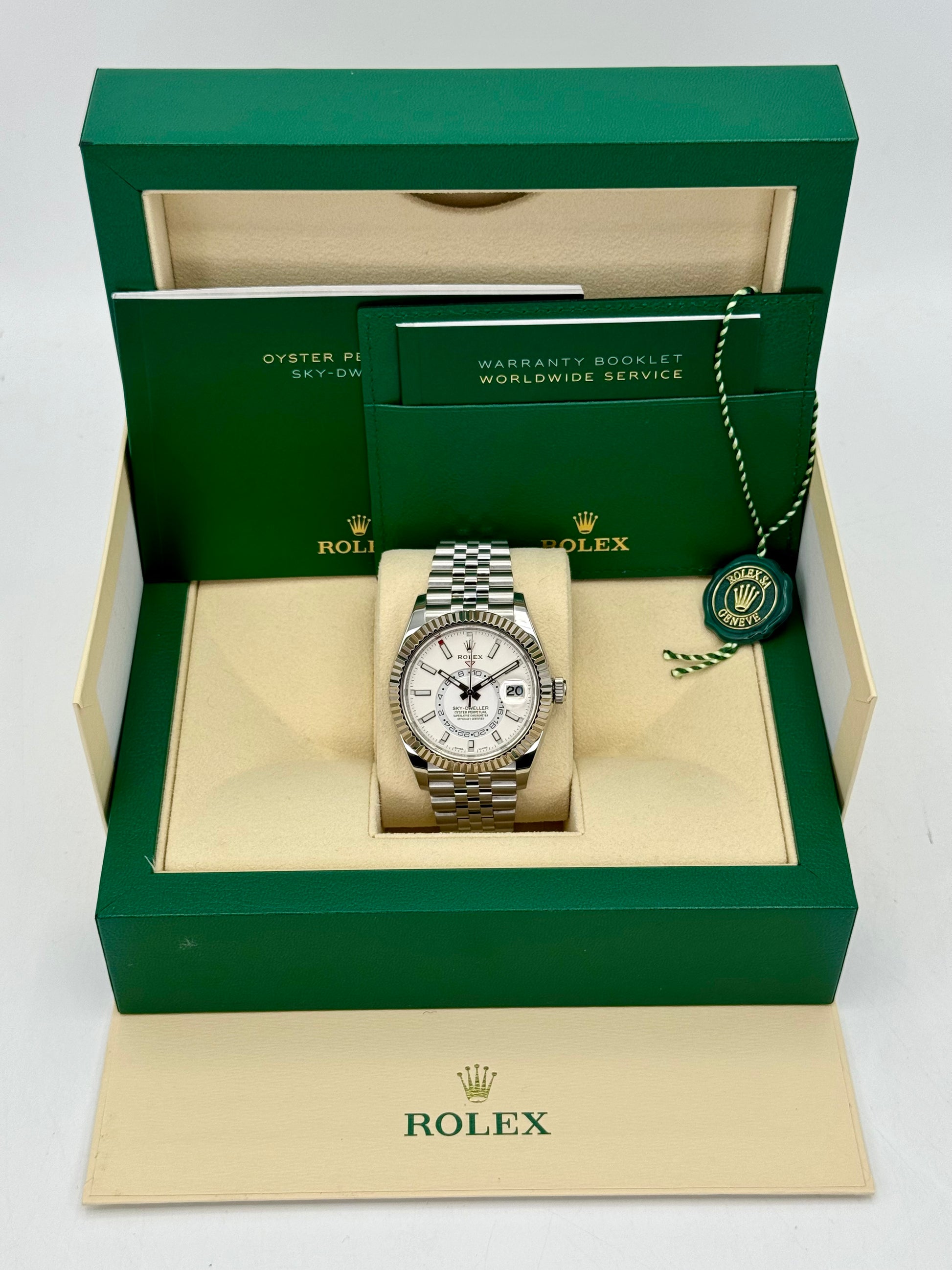 2022 Rolex Sky-Dweller 42mm 326934 Stainless Steel Jubilee White Dial - MyWatchLLC